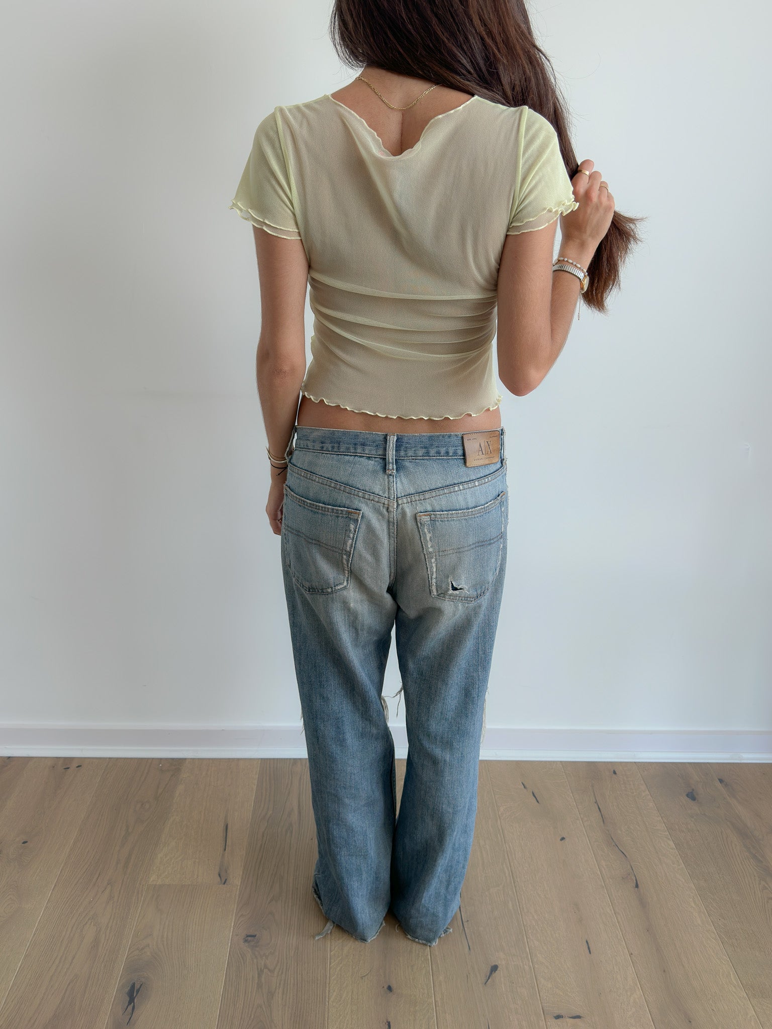mesh baby tee / size xs-s