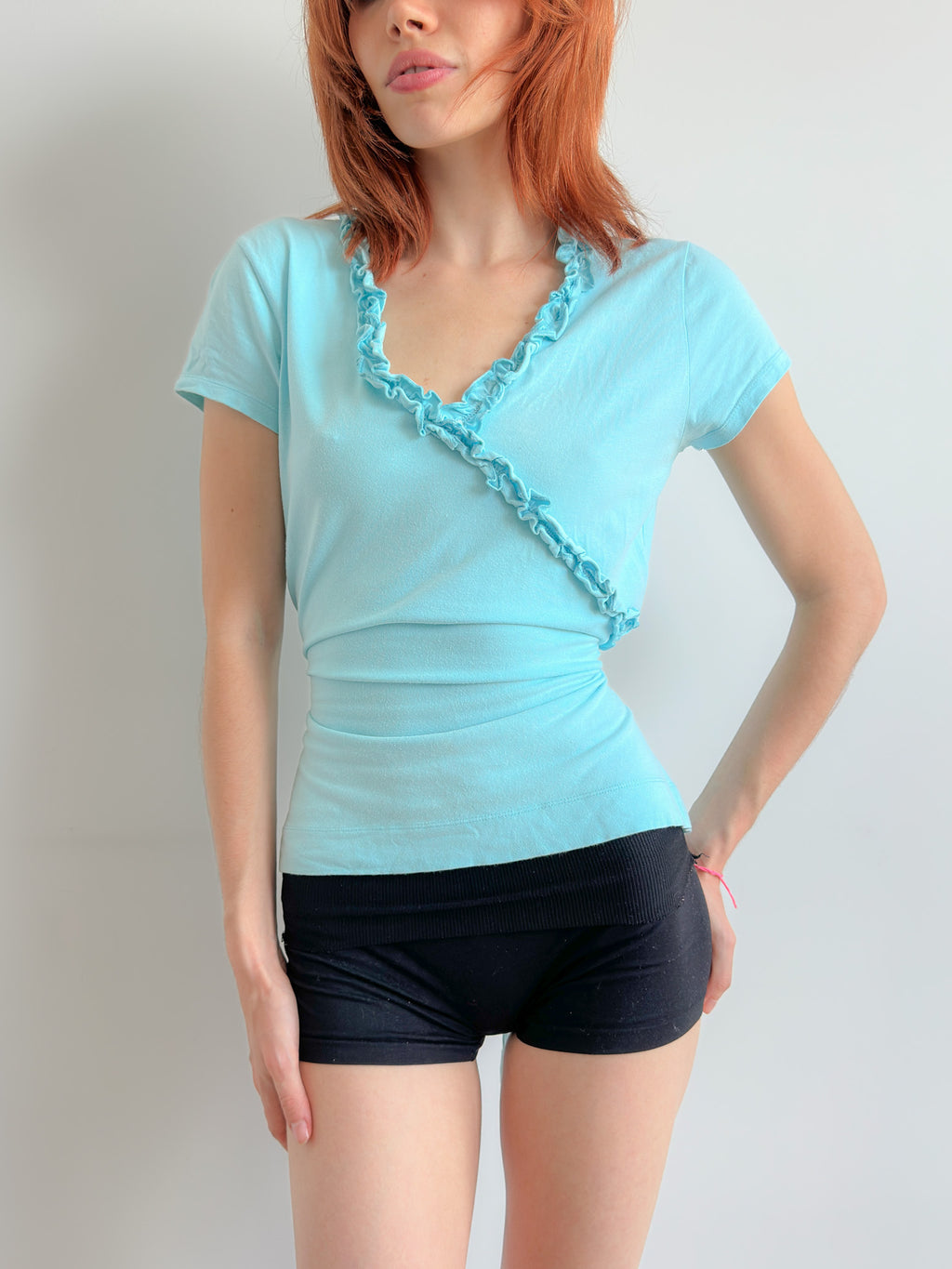aqua tie top / size m