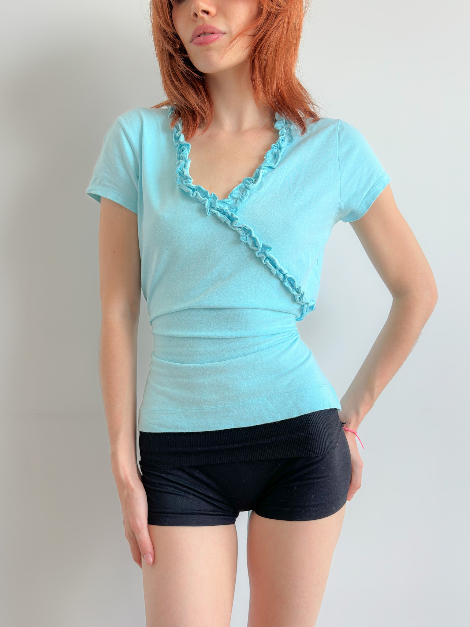 aqua tie top / size m