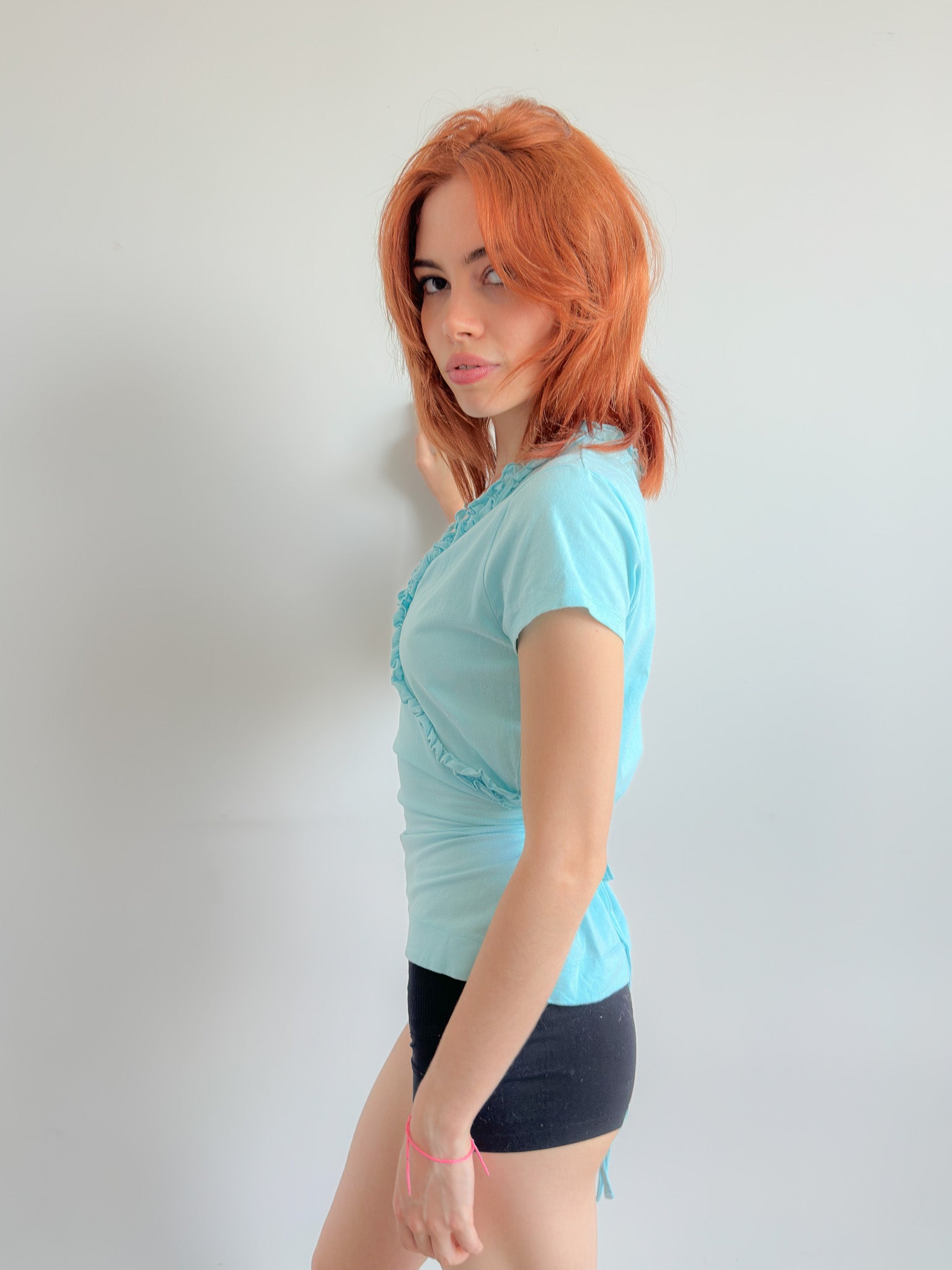 aqua tie top / size m