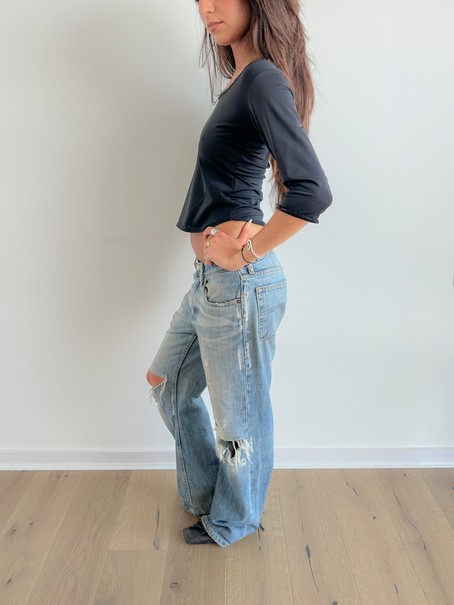 3/4 sleeve top / size s-m