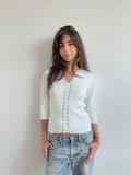3/4 sleeve knit top / size s-m