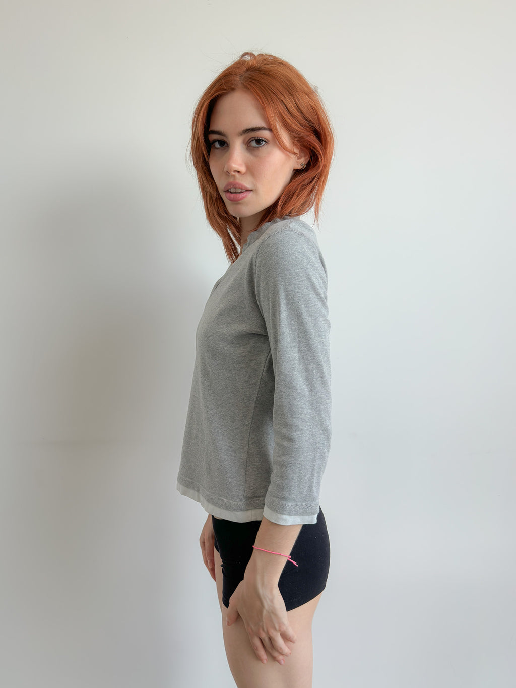 3/4 sleeve layered top / size s-m