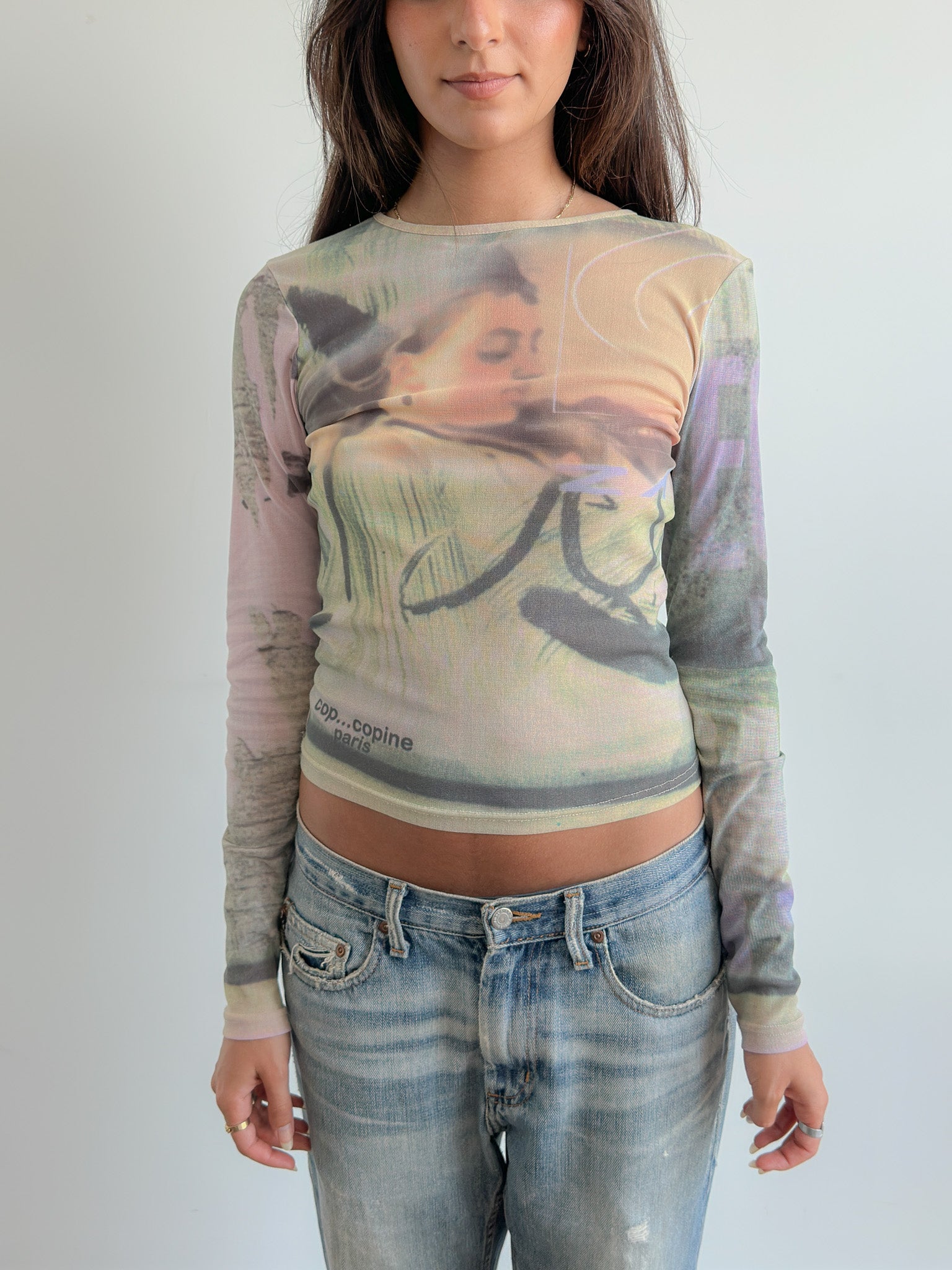 cop copine mesh top / size s