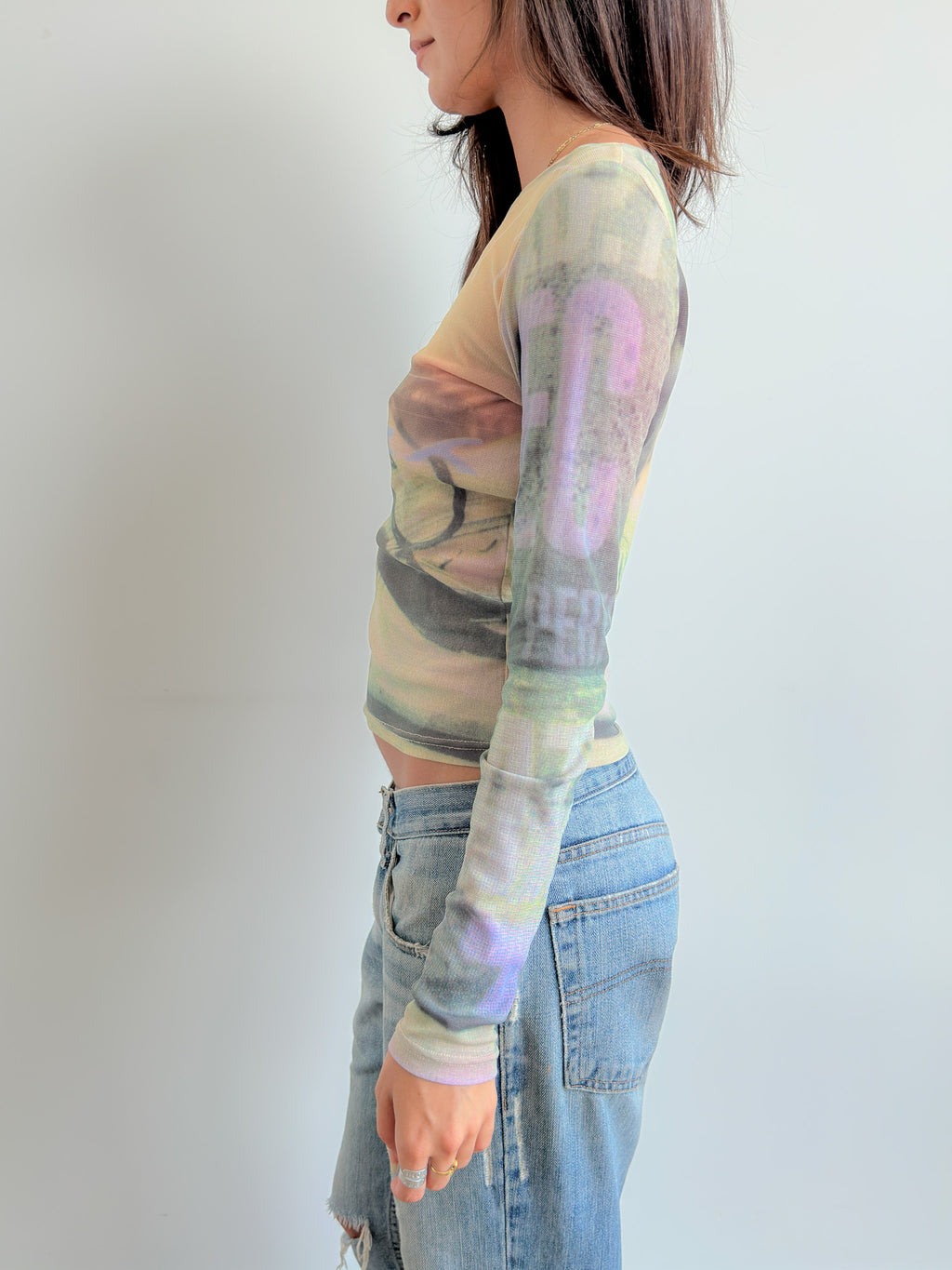 cop copine mesh top / size s