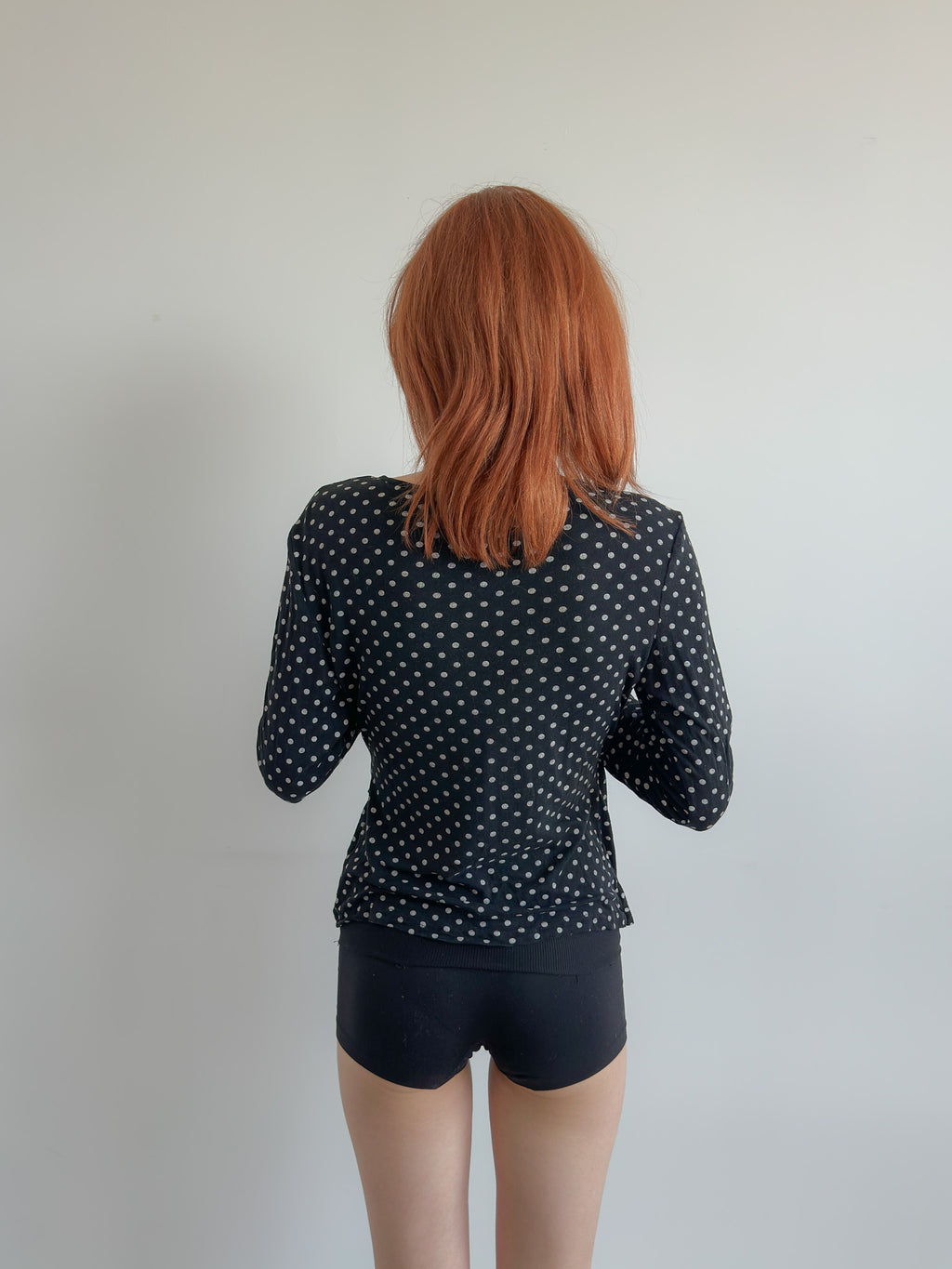 polka dot wrap top / size s-m