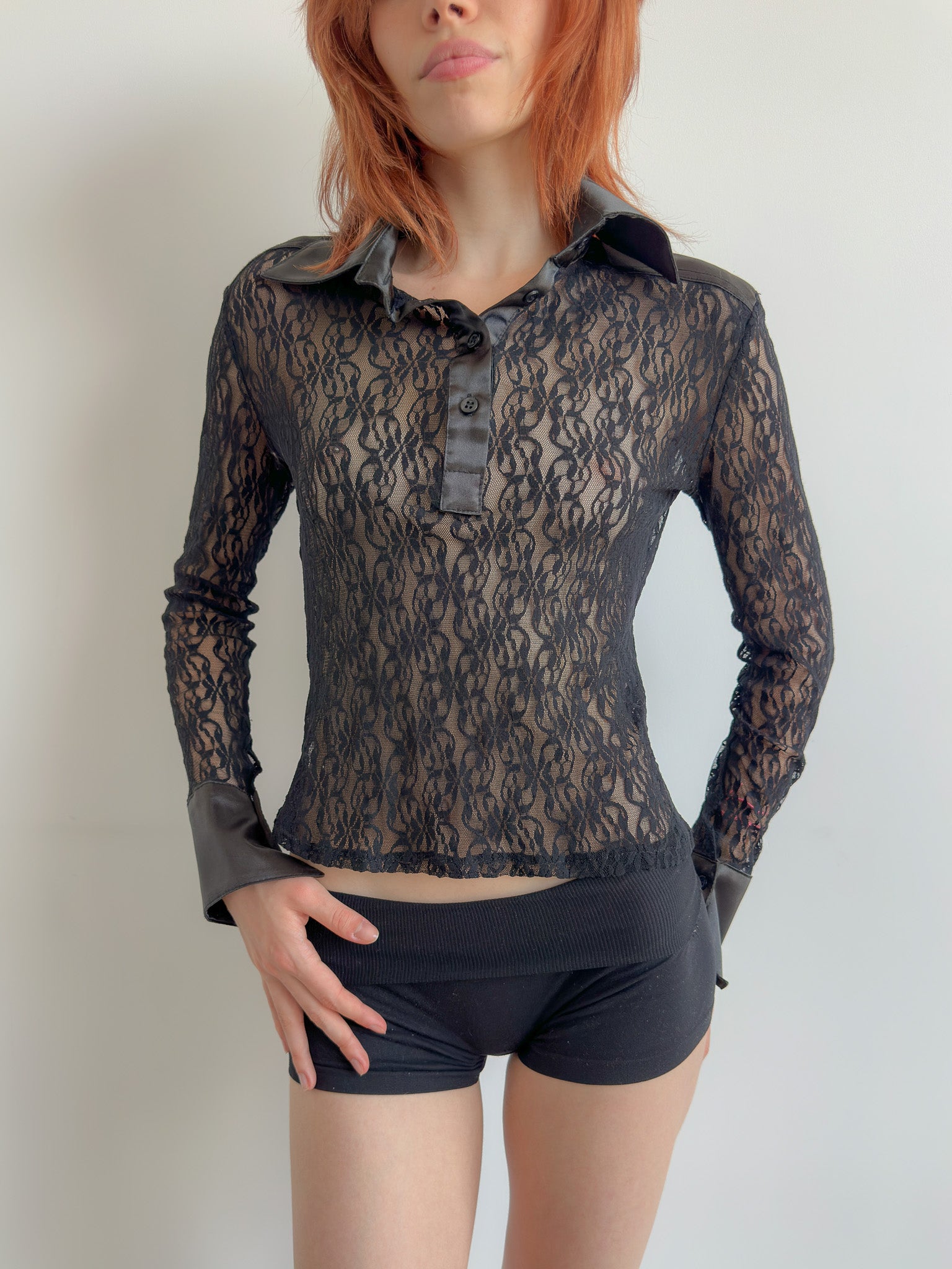 lace shirt / size xs-s