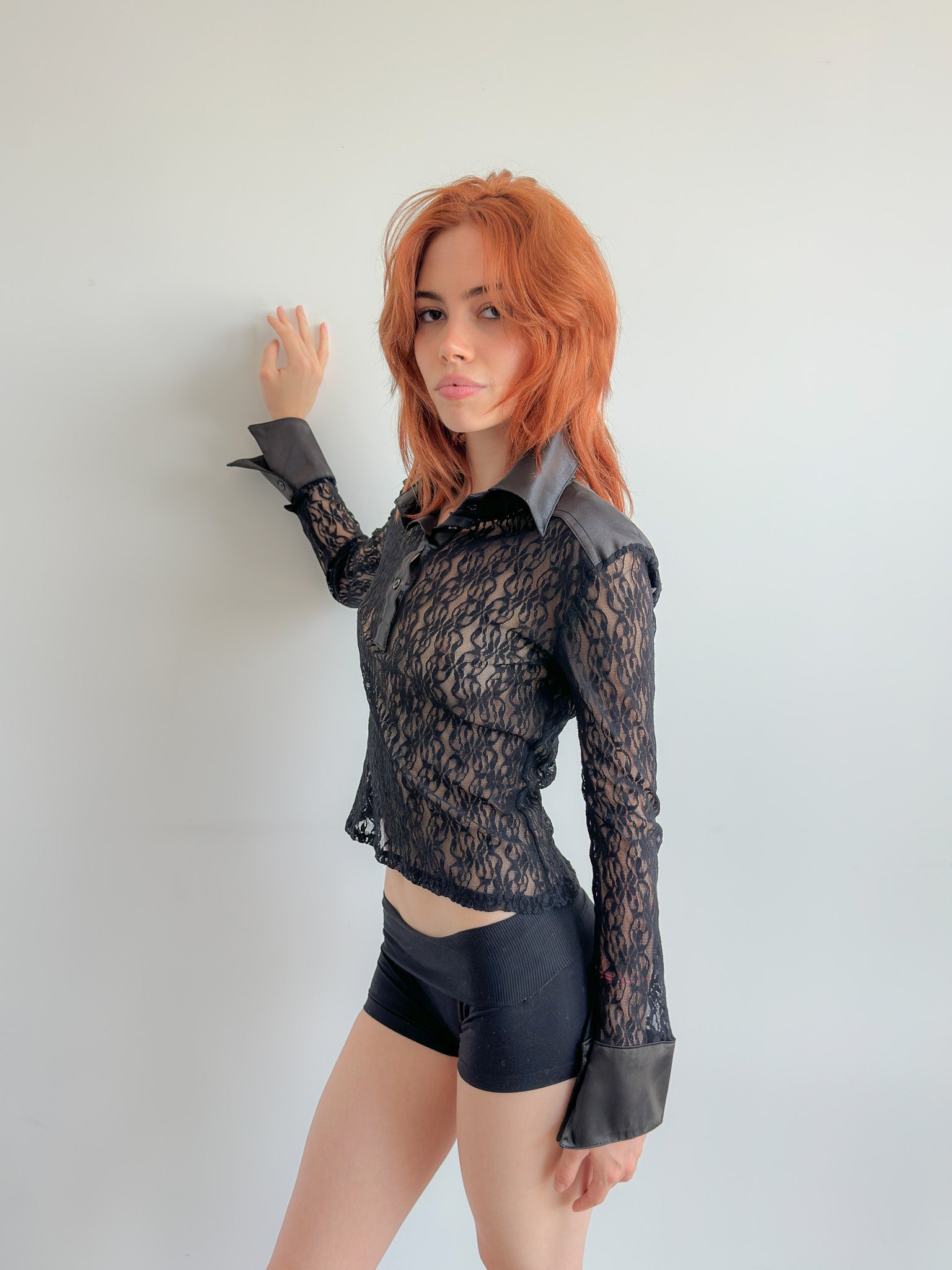 lace shirt / size xs-s