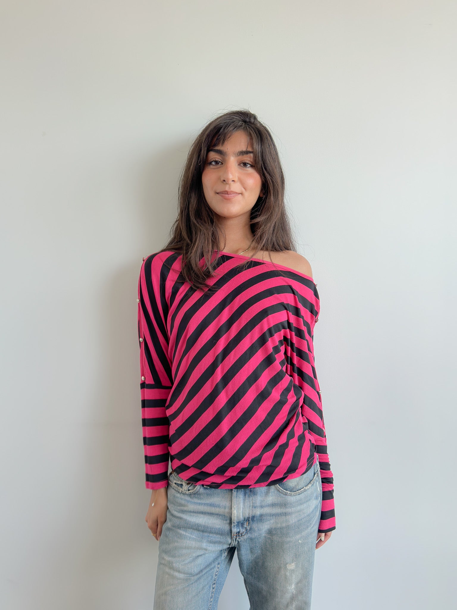 slouch stripe top / size s-m
