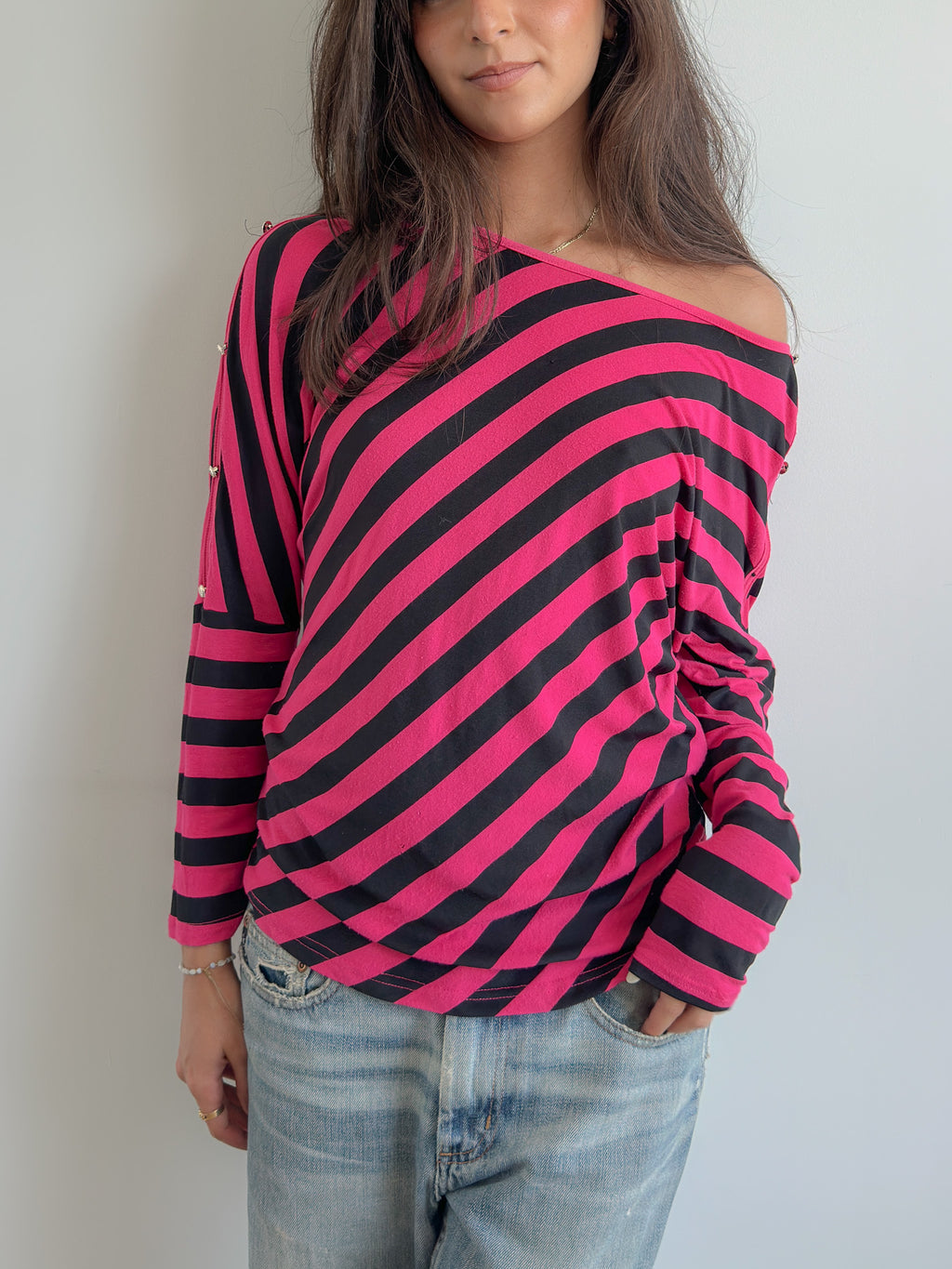 slouch stripe top / size s-m