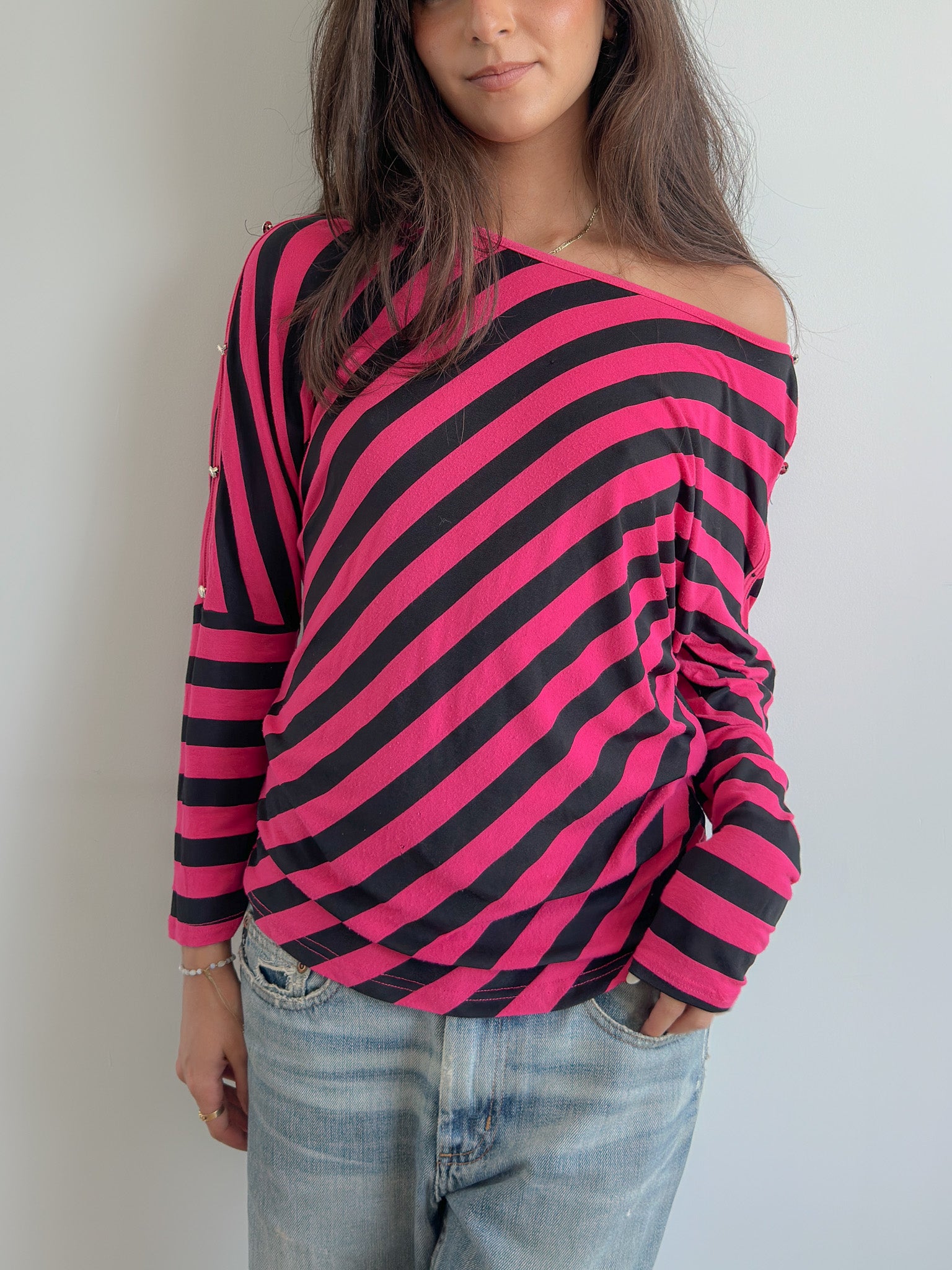 slouch stripe top / size s-m