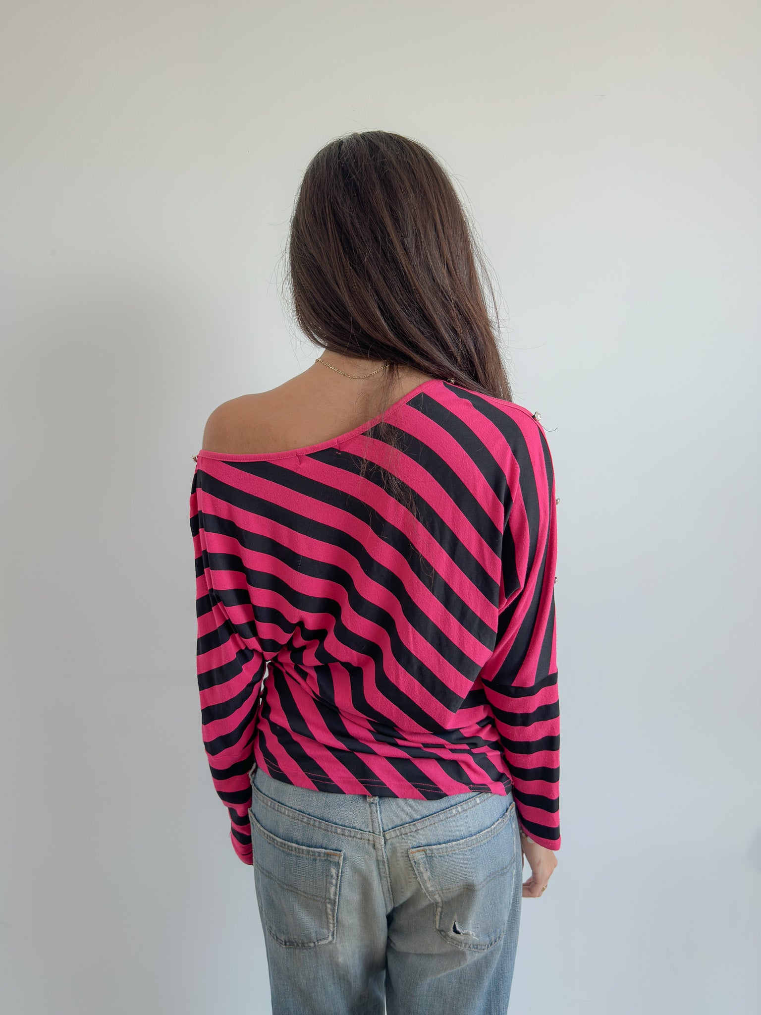 slouch stripe top / size s-m