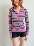 hooded stripe top / size s