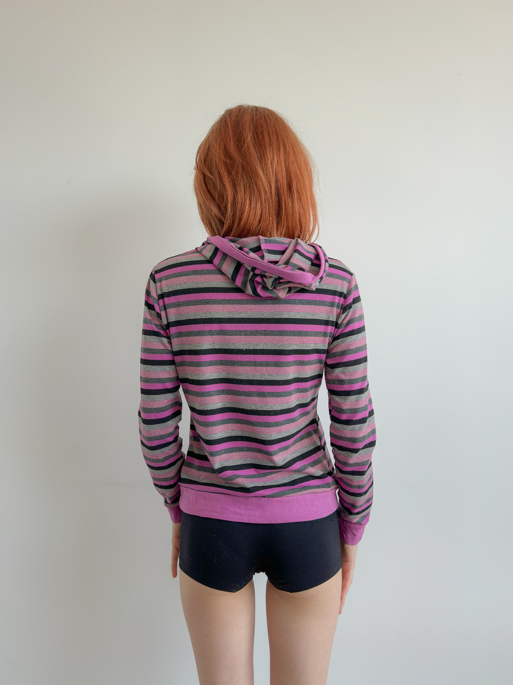 hooded stripe top / size s