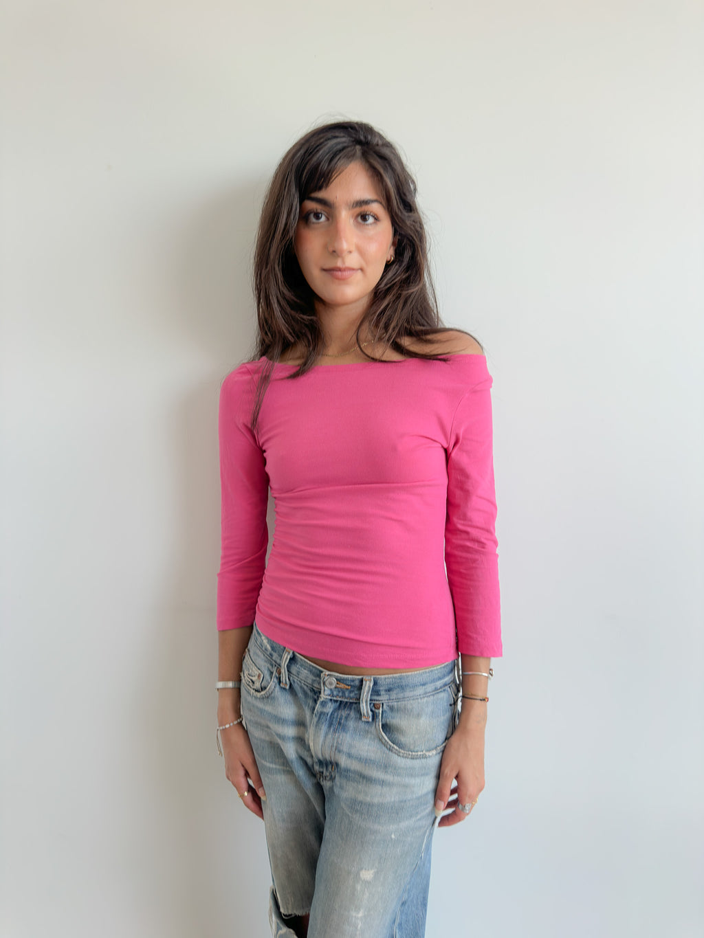 3/4 sleeve top / size xs-s