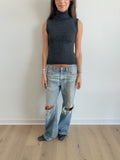 sleeveless roll neck knit / size s