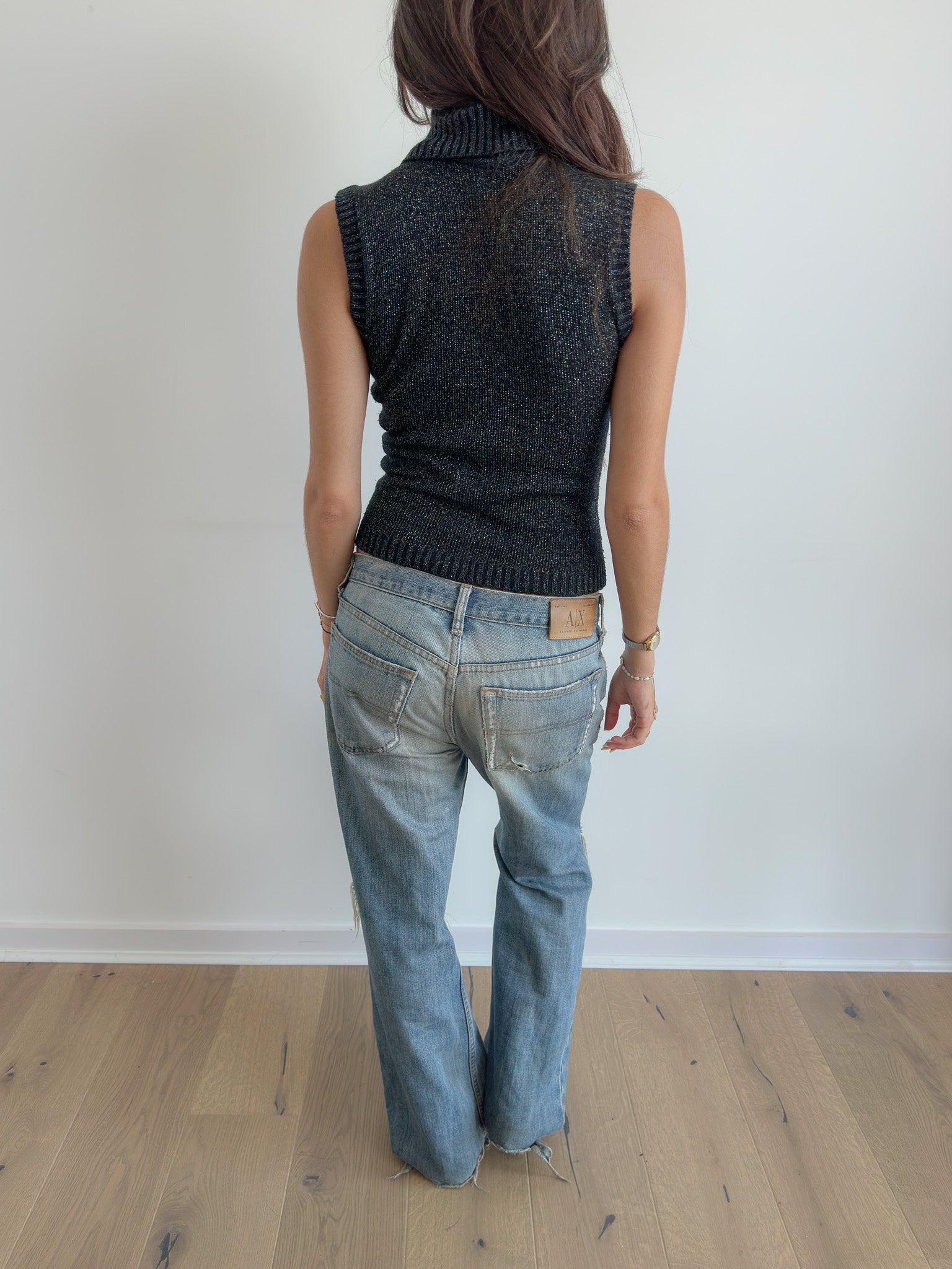 sleeveless roll neck knit / size s