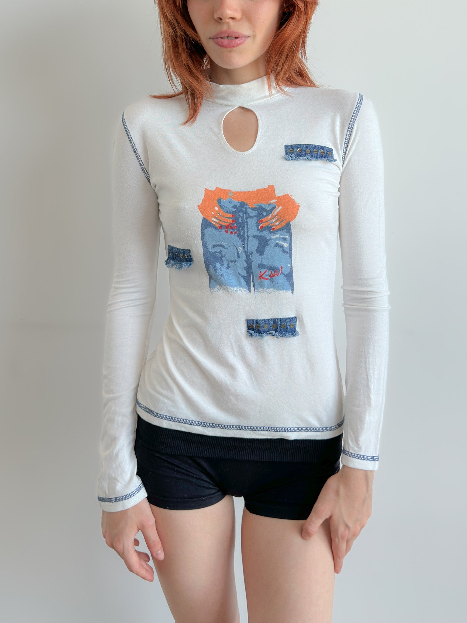 high neck top / size xs
