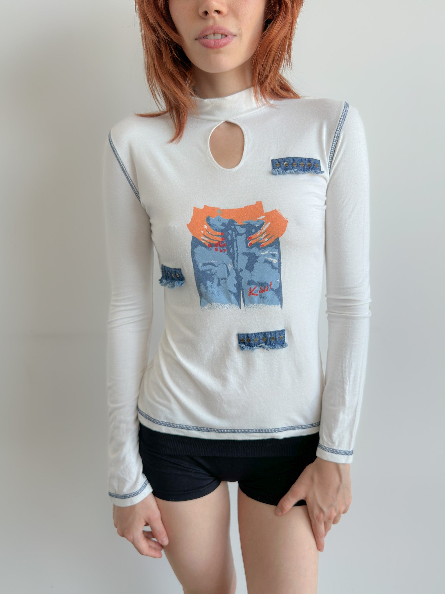 high neck top / size xs
