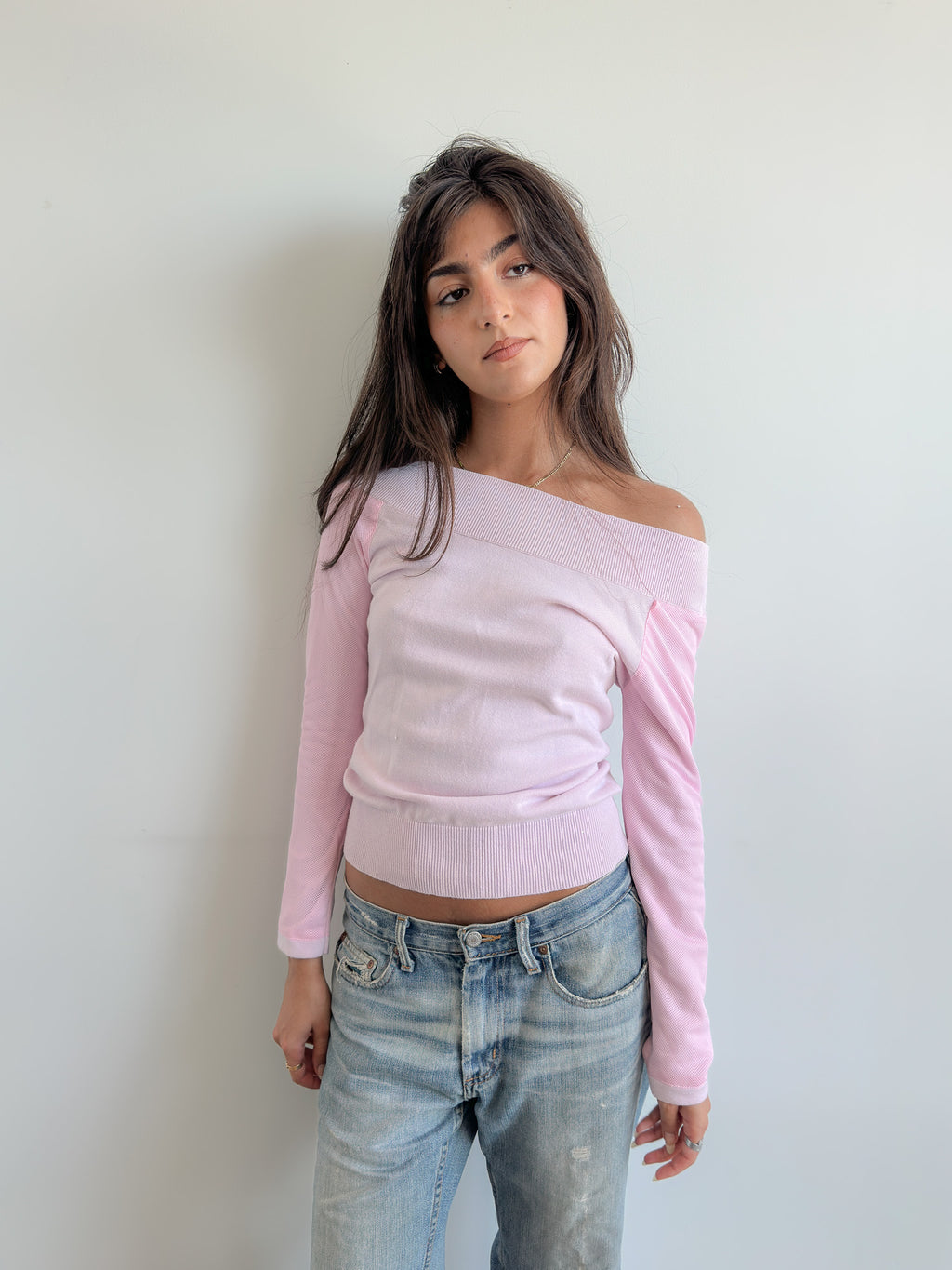 off shoulder knit / size s