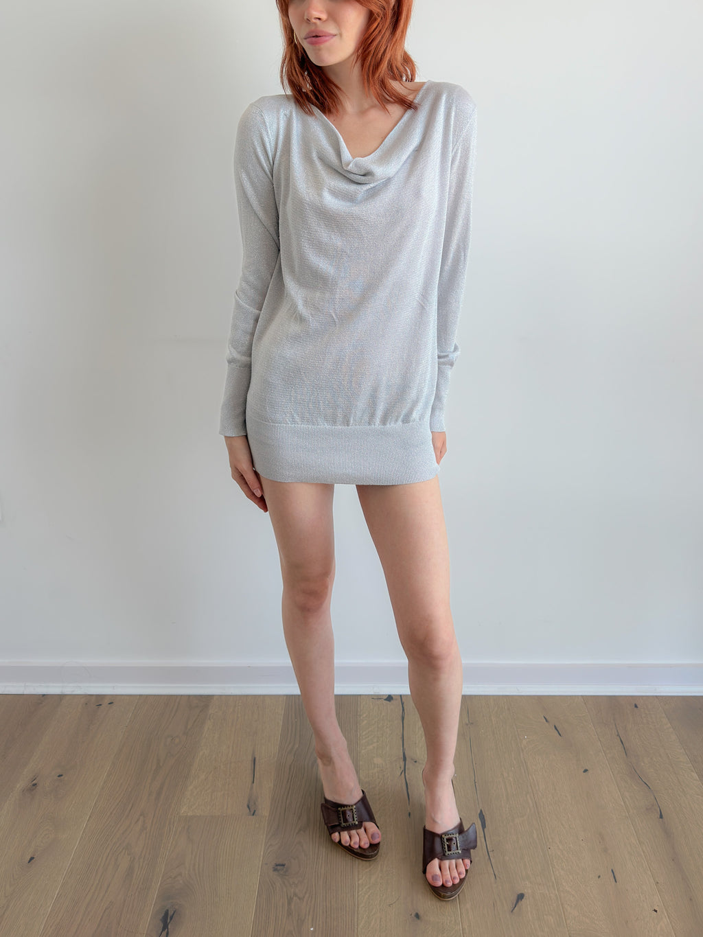 slouchy off shoulder knit / size s