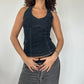 Denim Halter Top · Size S