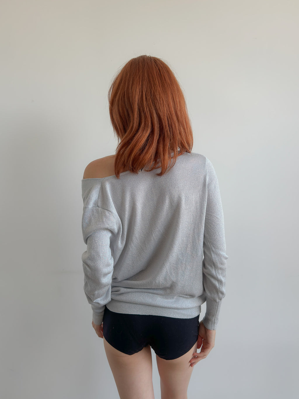 slouchy off shoulder knit / size s
