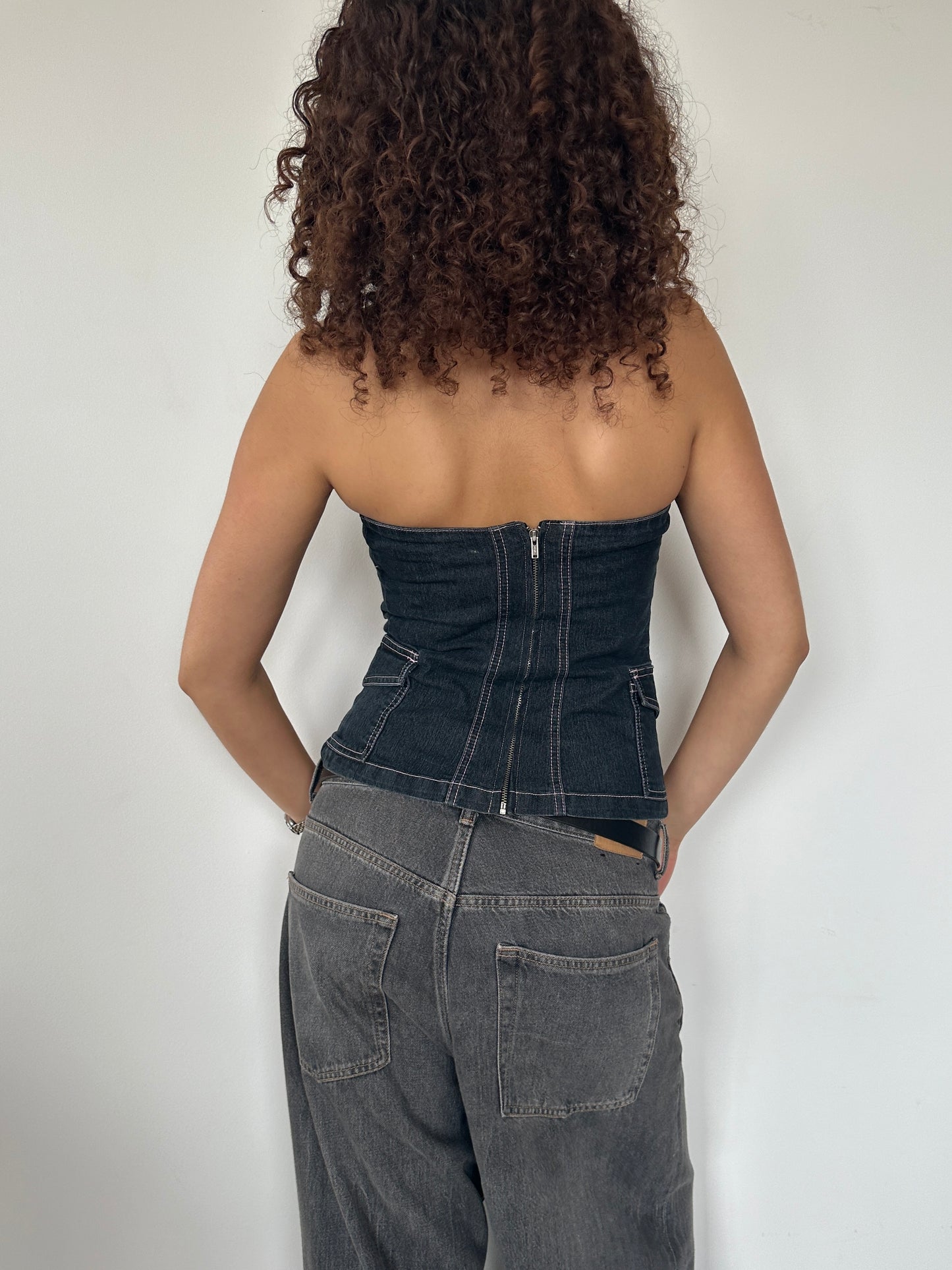 Denim Halter Top · Size S