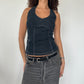 Denim Halter Top · Size S