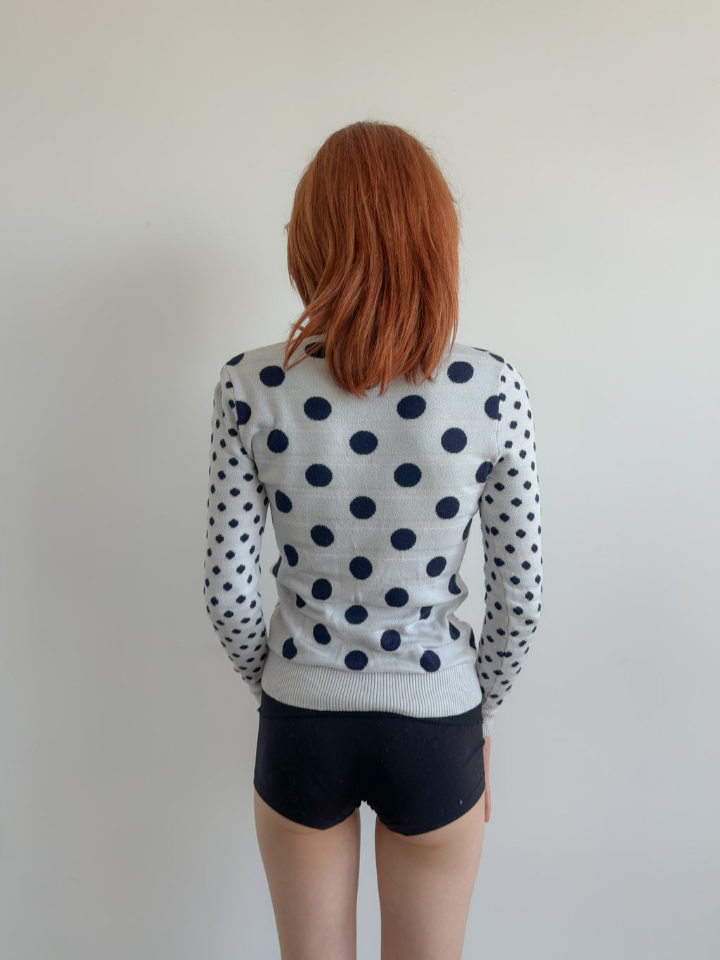 polka dot cardigan / size xs-s