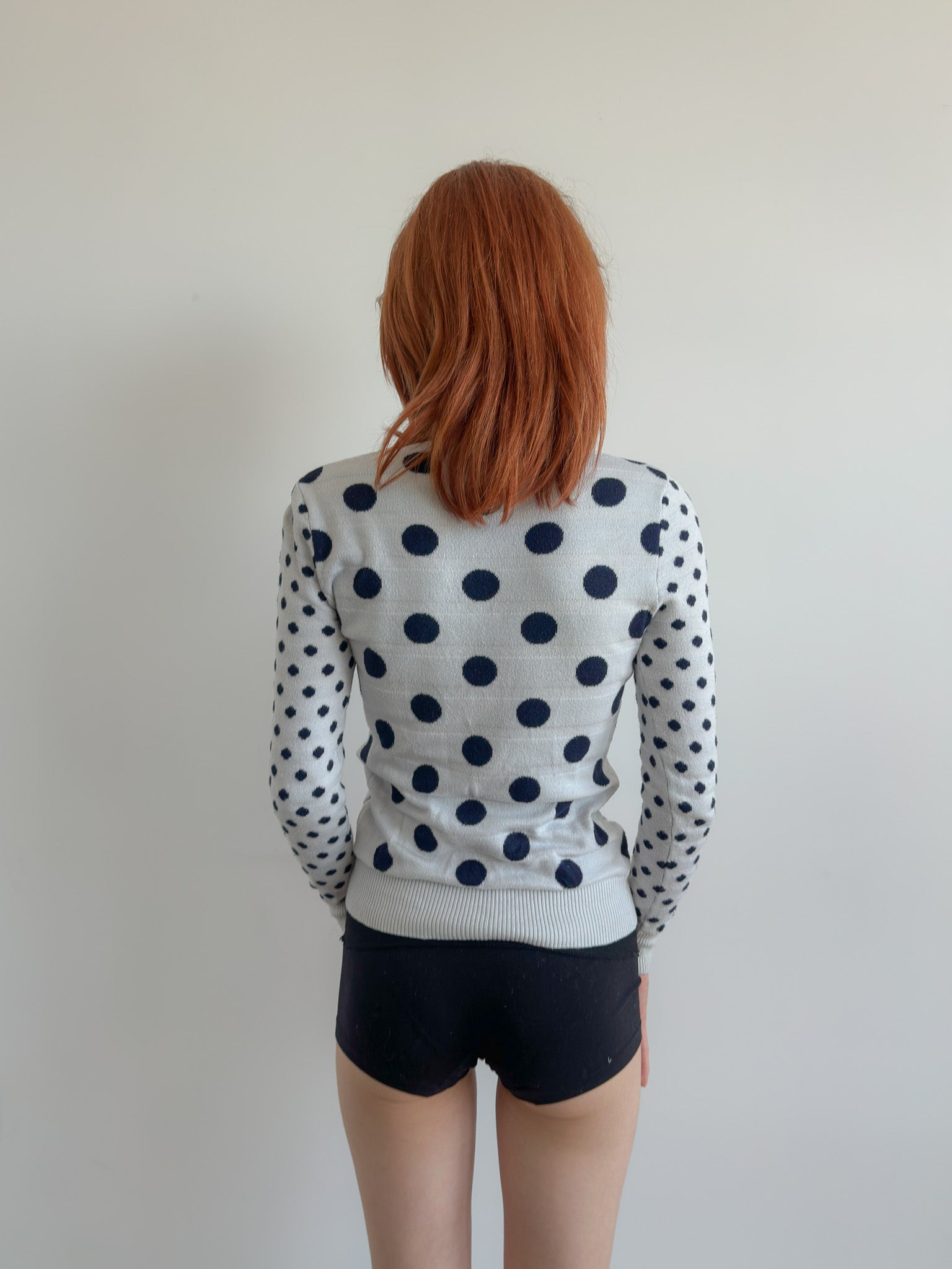 polka dot cardigan / size xs-s
