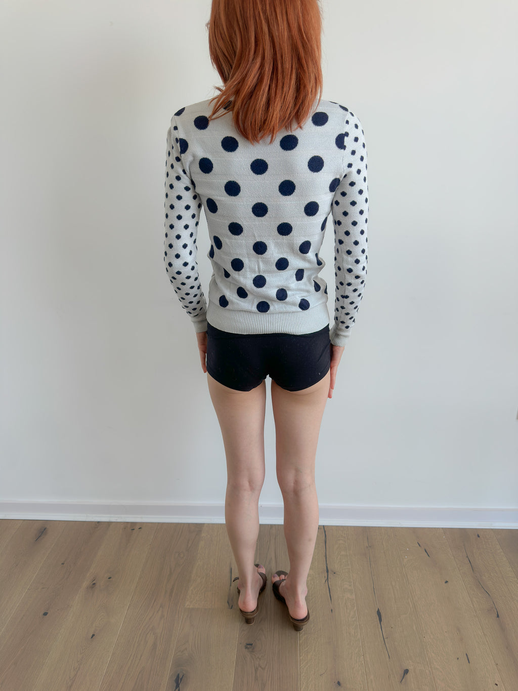 polka dot cardigan / size xs-s
