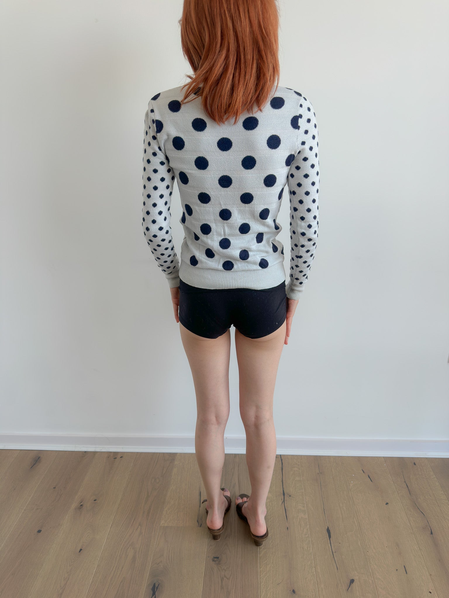polka dot cardigan / size xs-s