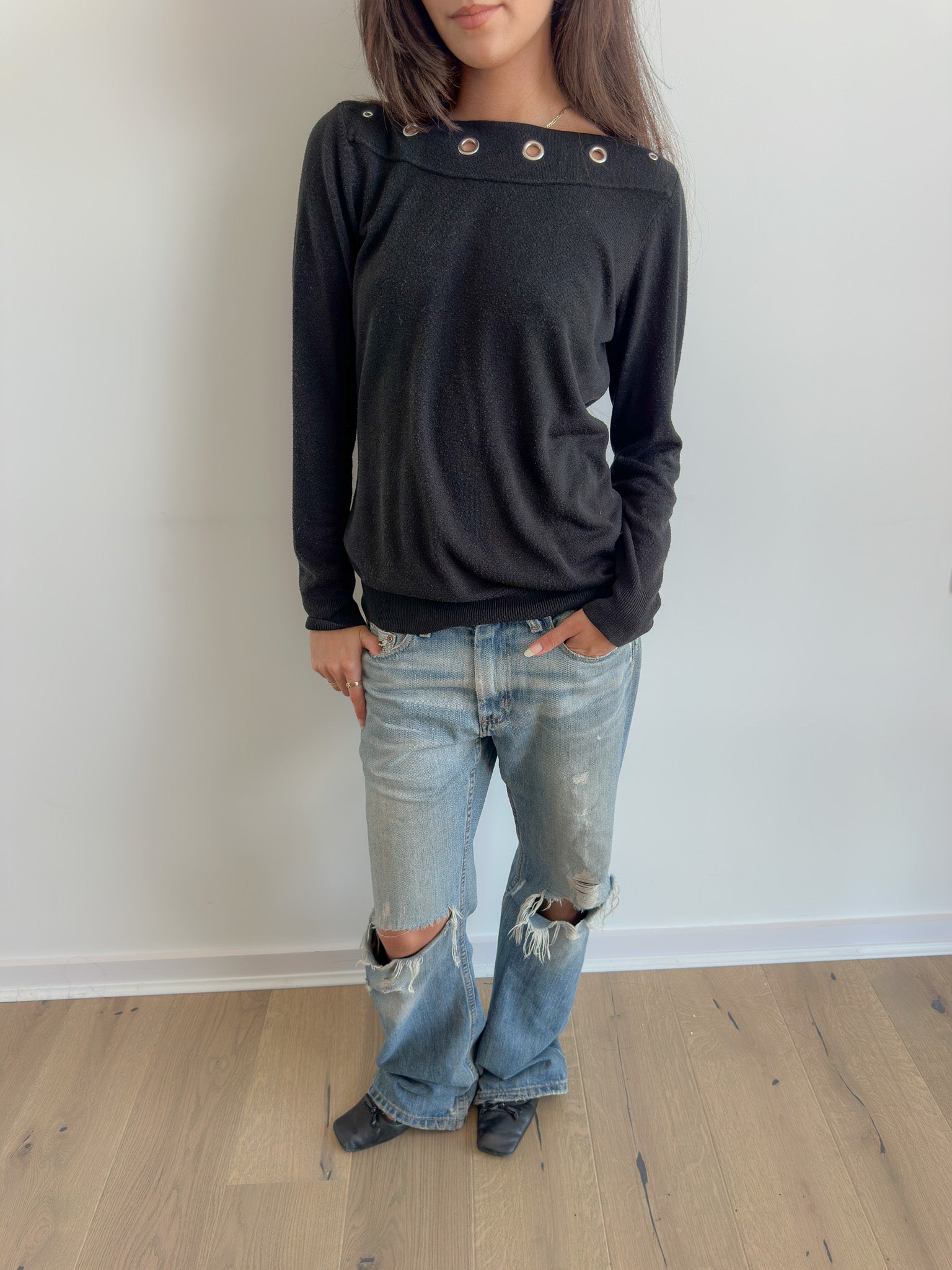 studded slouch knit / size s-m