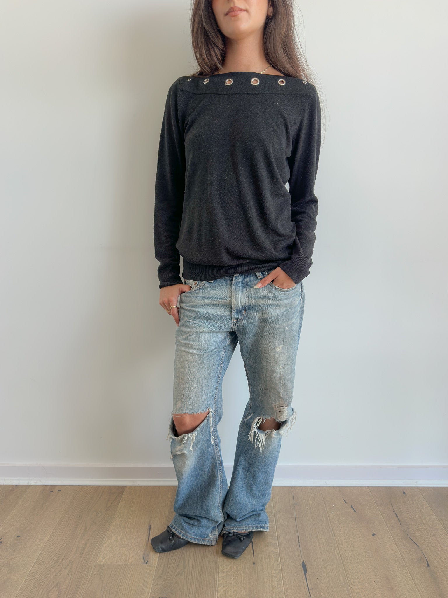 studded slouch knit / size s-m