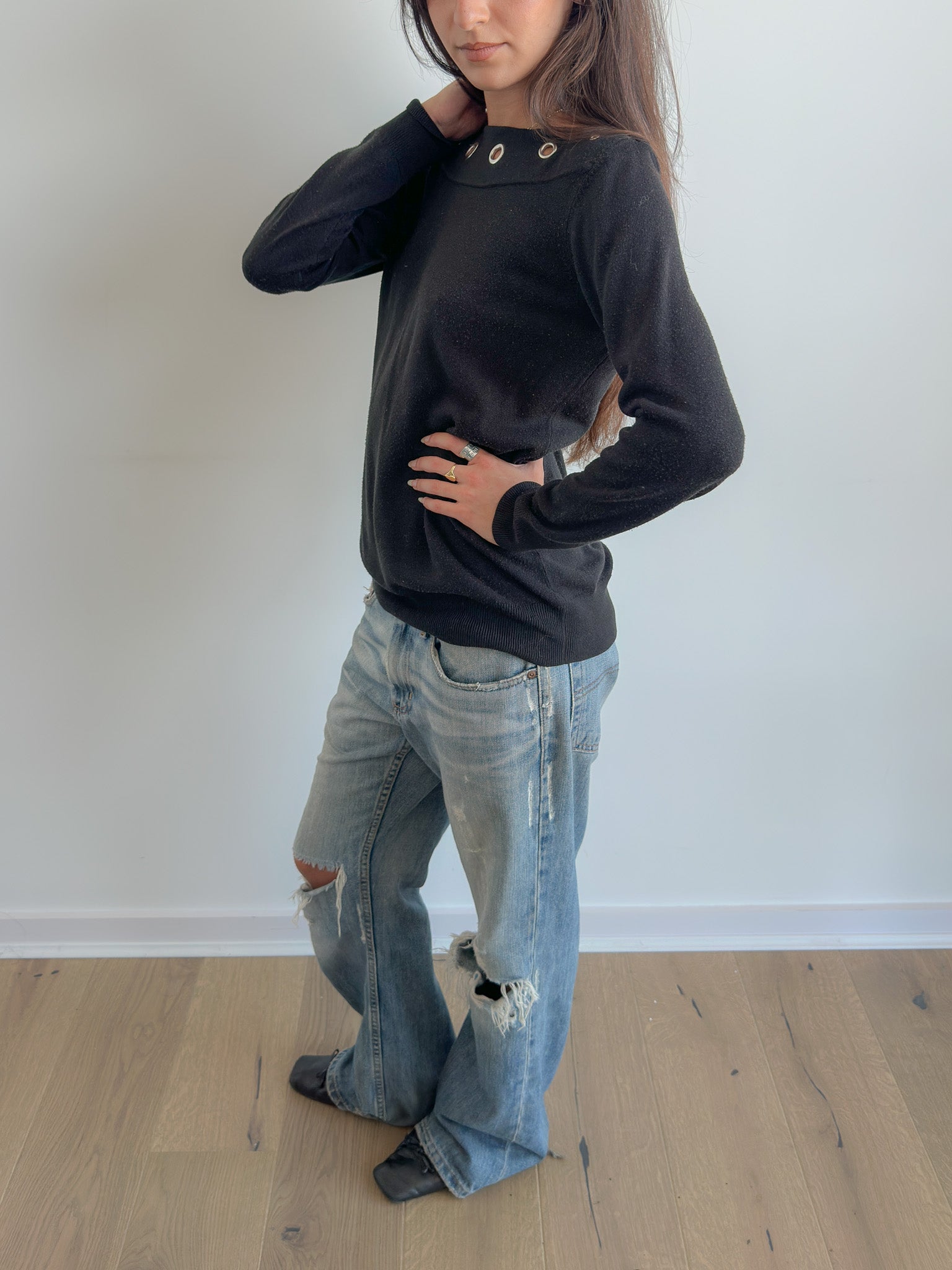 studded slouch knit / size s-m