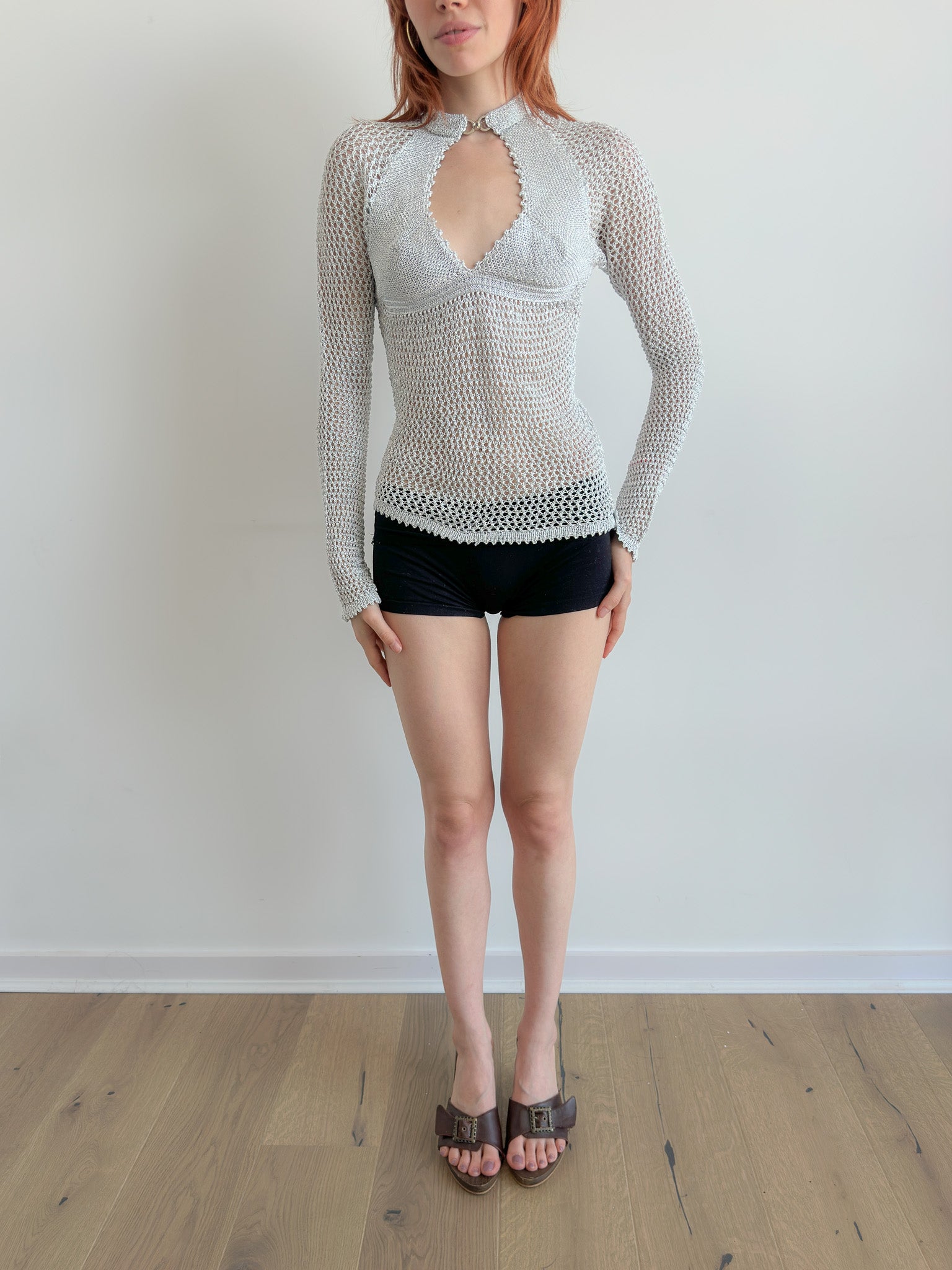 key-hole crochet top / size xs-s