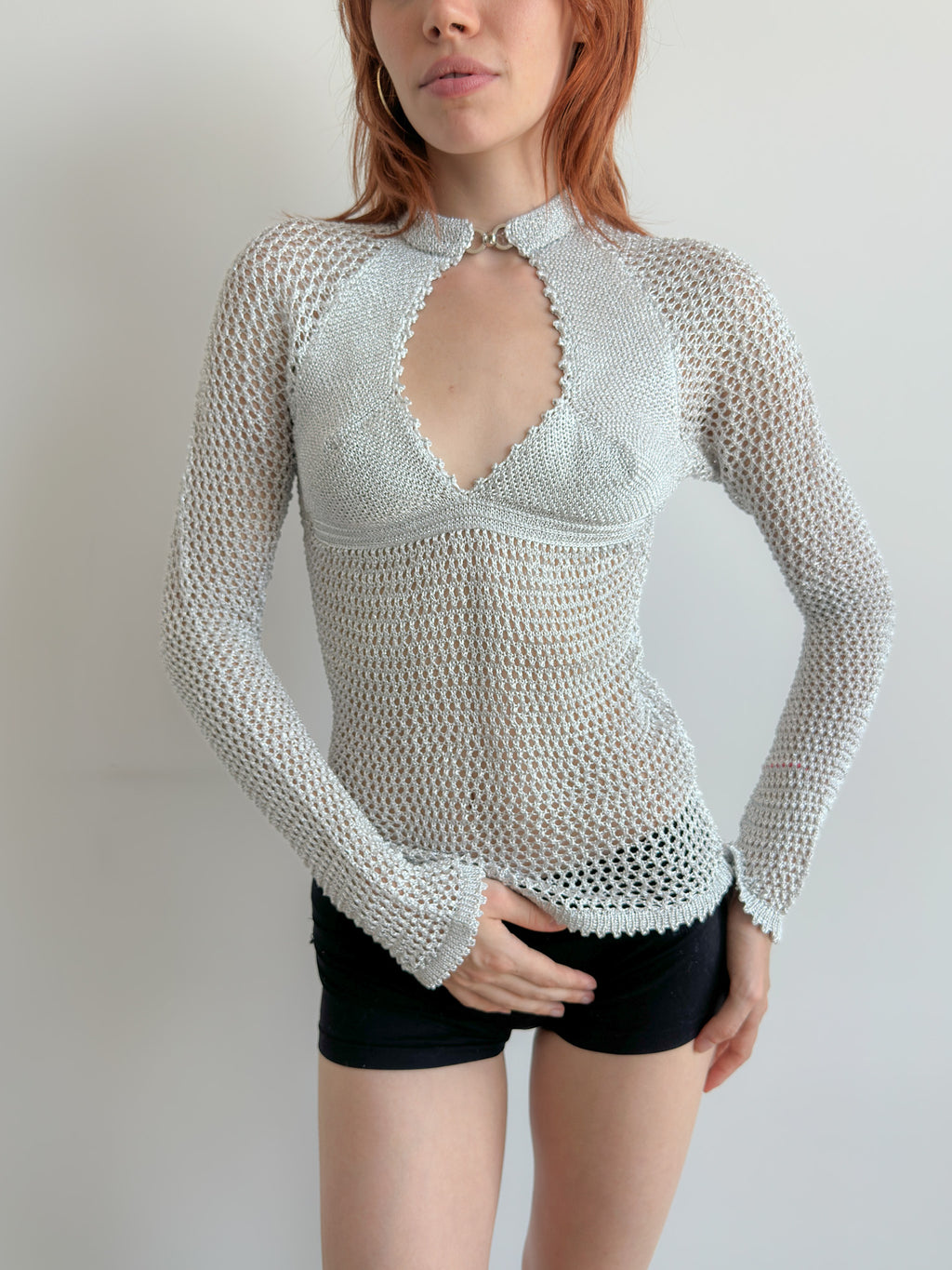 key-hole crochet top / size xs-s