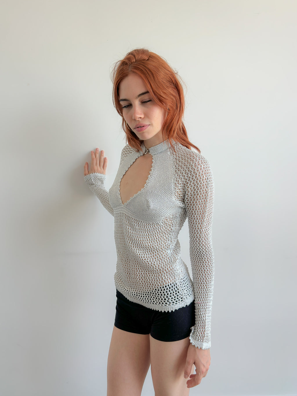 key-hole crochet top / size xs-s