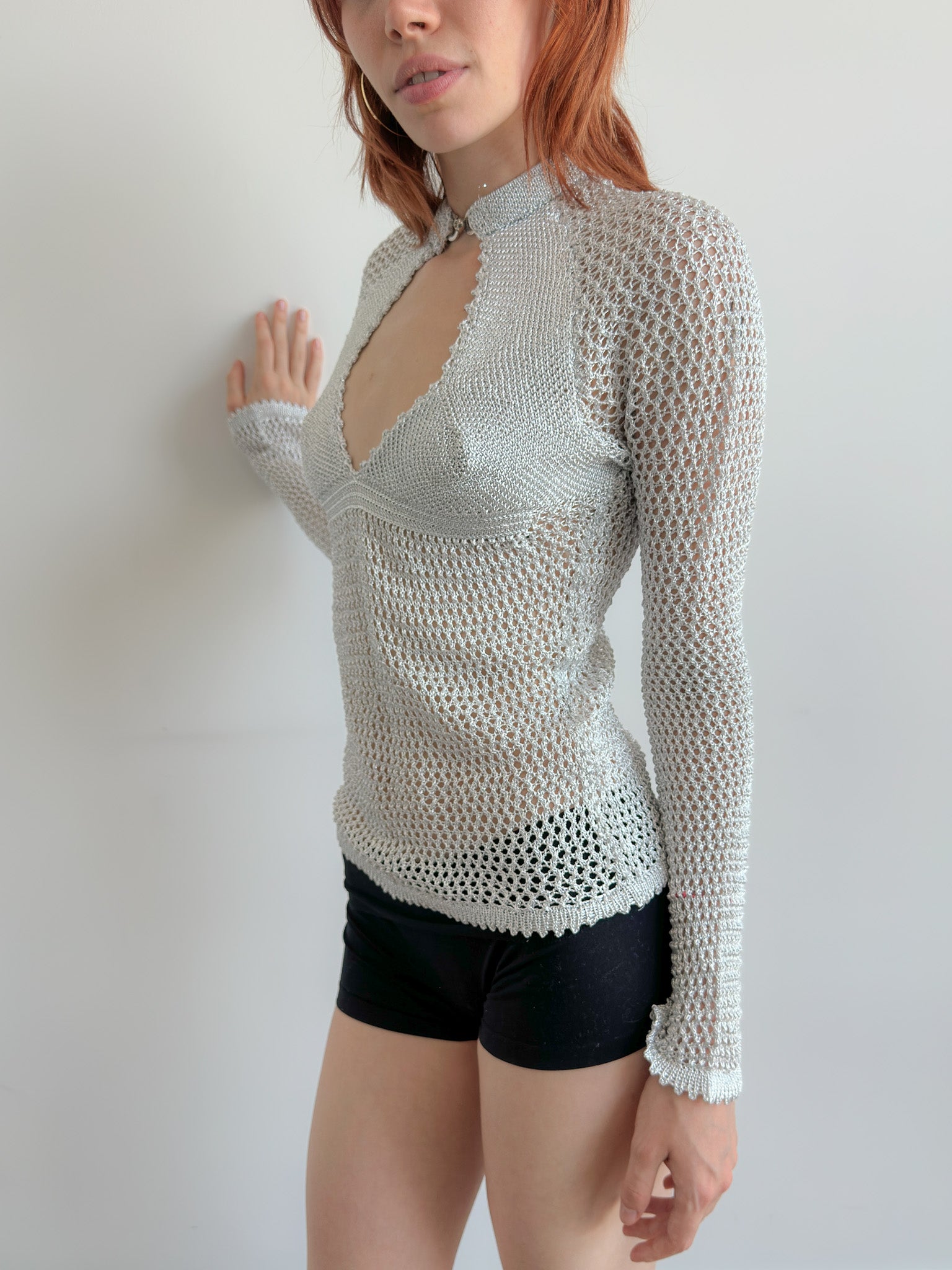 key-hole crochet top / size xs-s
