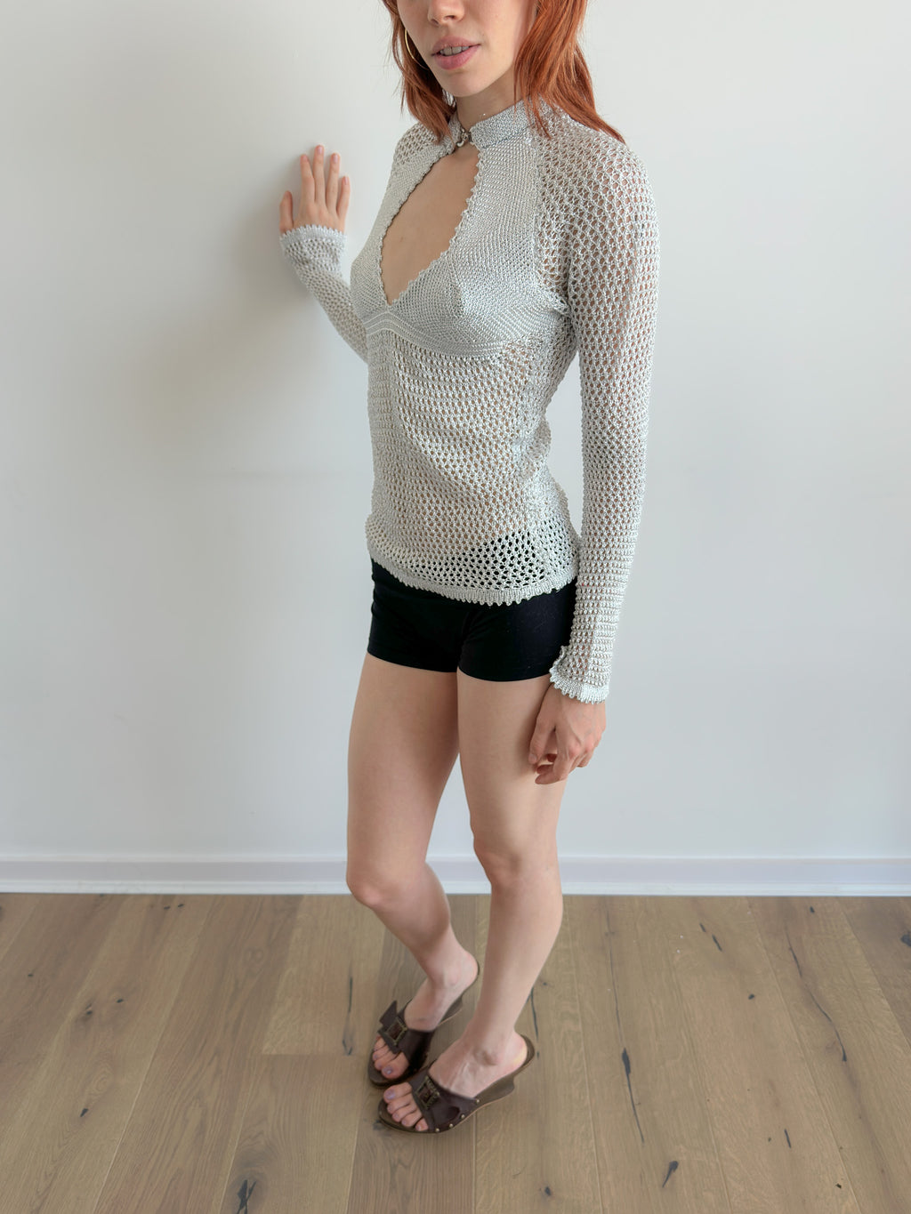 key-hole crochet top / size xs-s