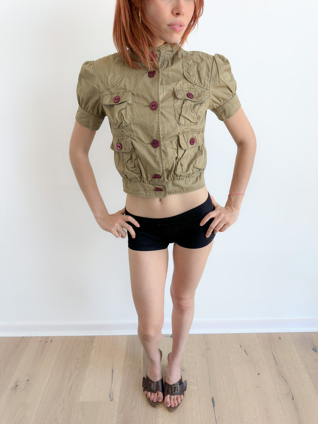 short sleeve pea coat / size s