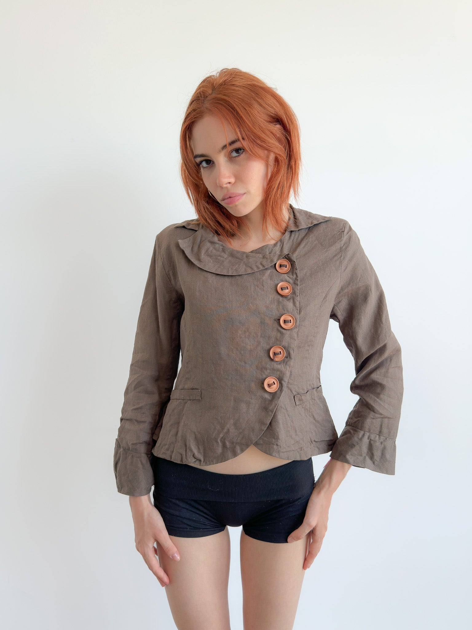 asymmetric button jacket / size s