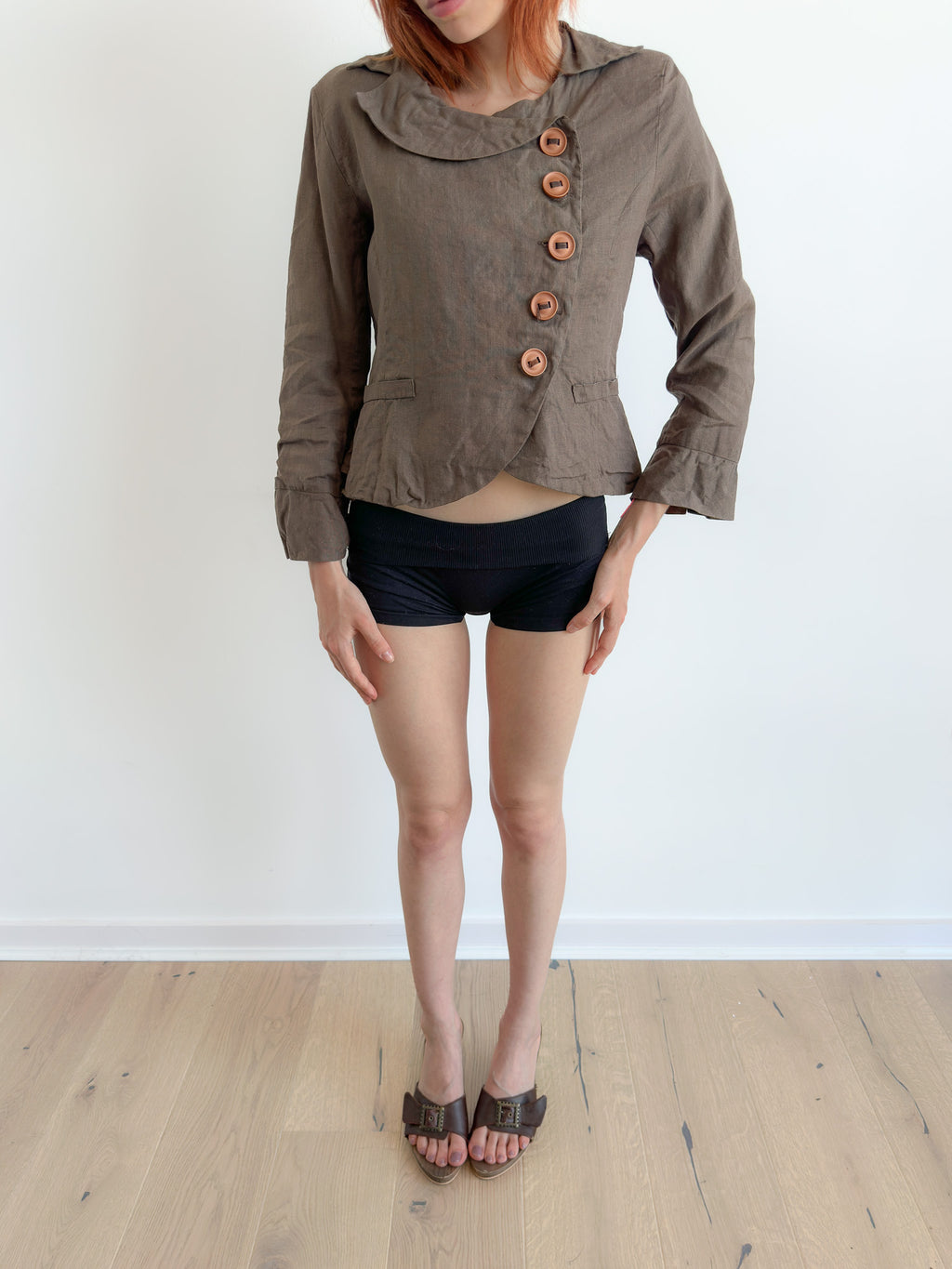 asymmetric button jacket / size s