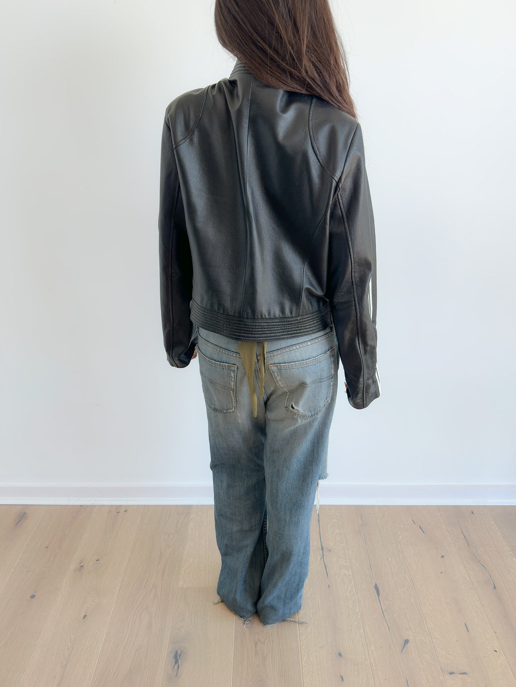 real leather moto jacket / size s