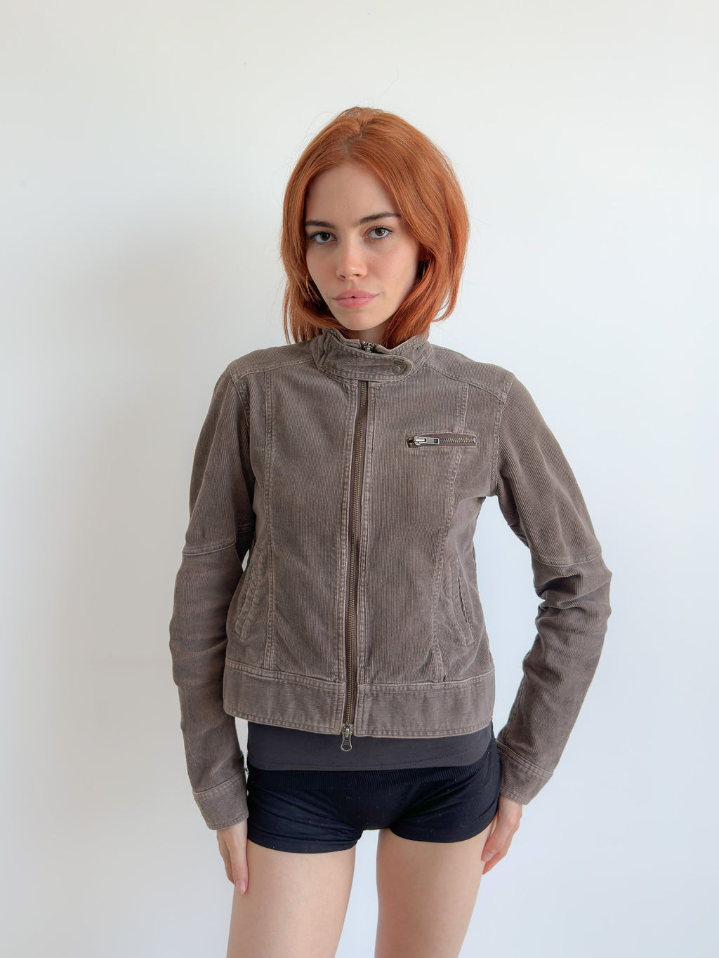 dual zip cord jacket / size xs-s