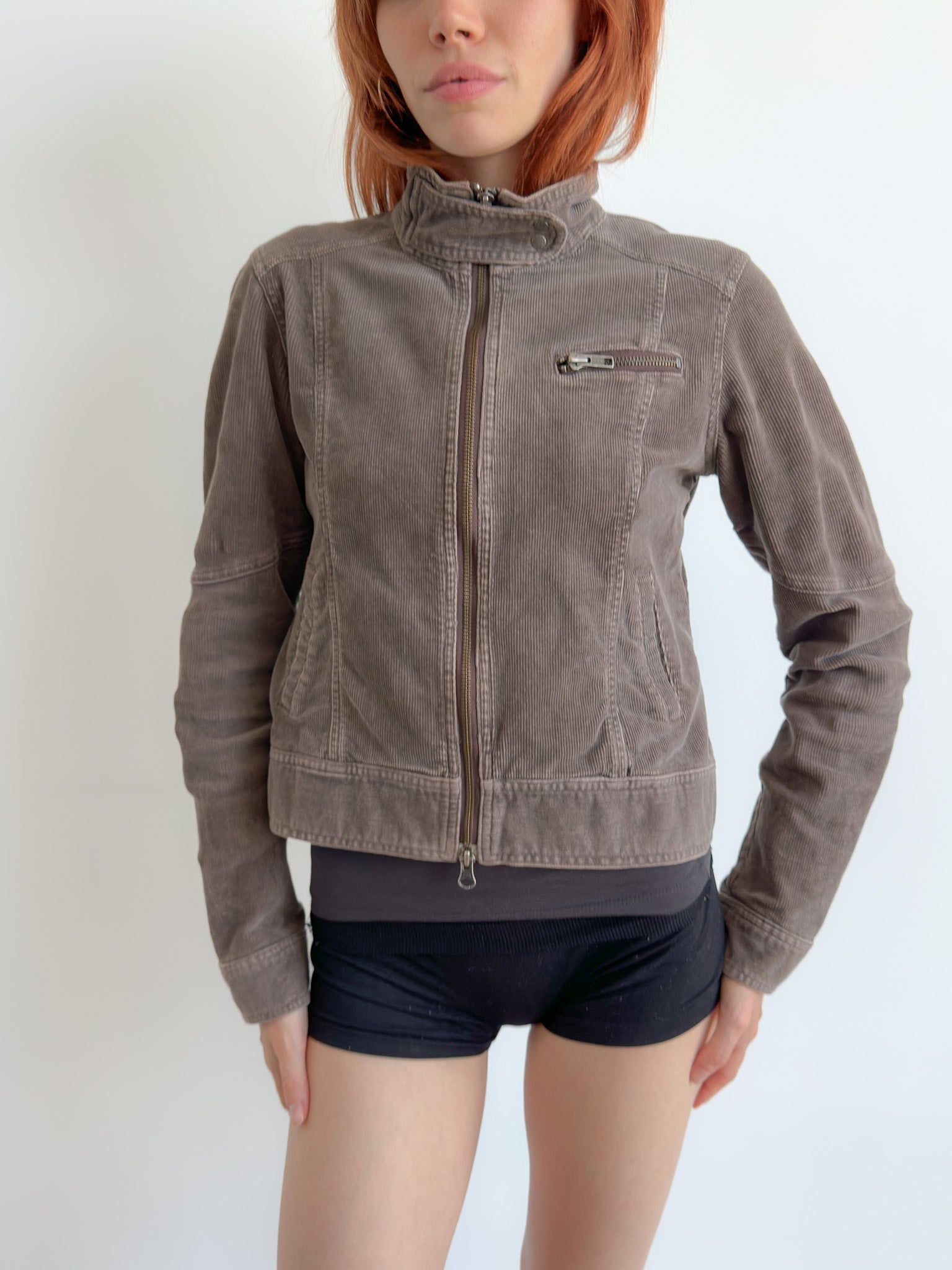 dual zip cord jacket / size xs-s