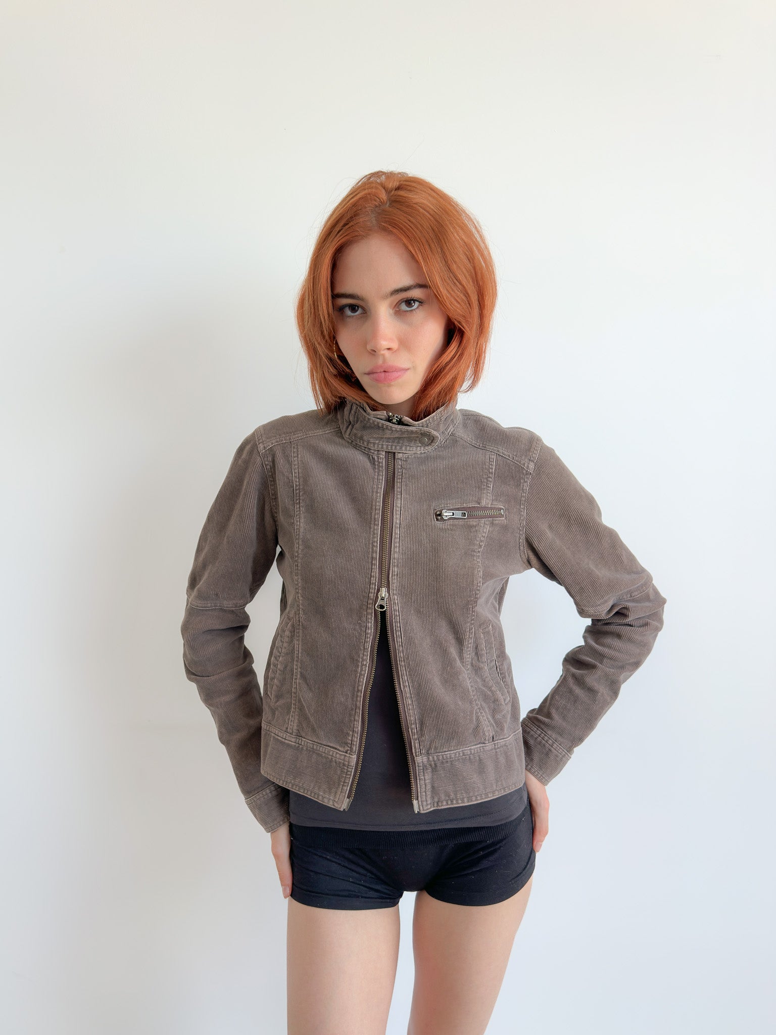 dual zip cord jacket / size xs-s