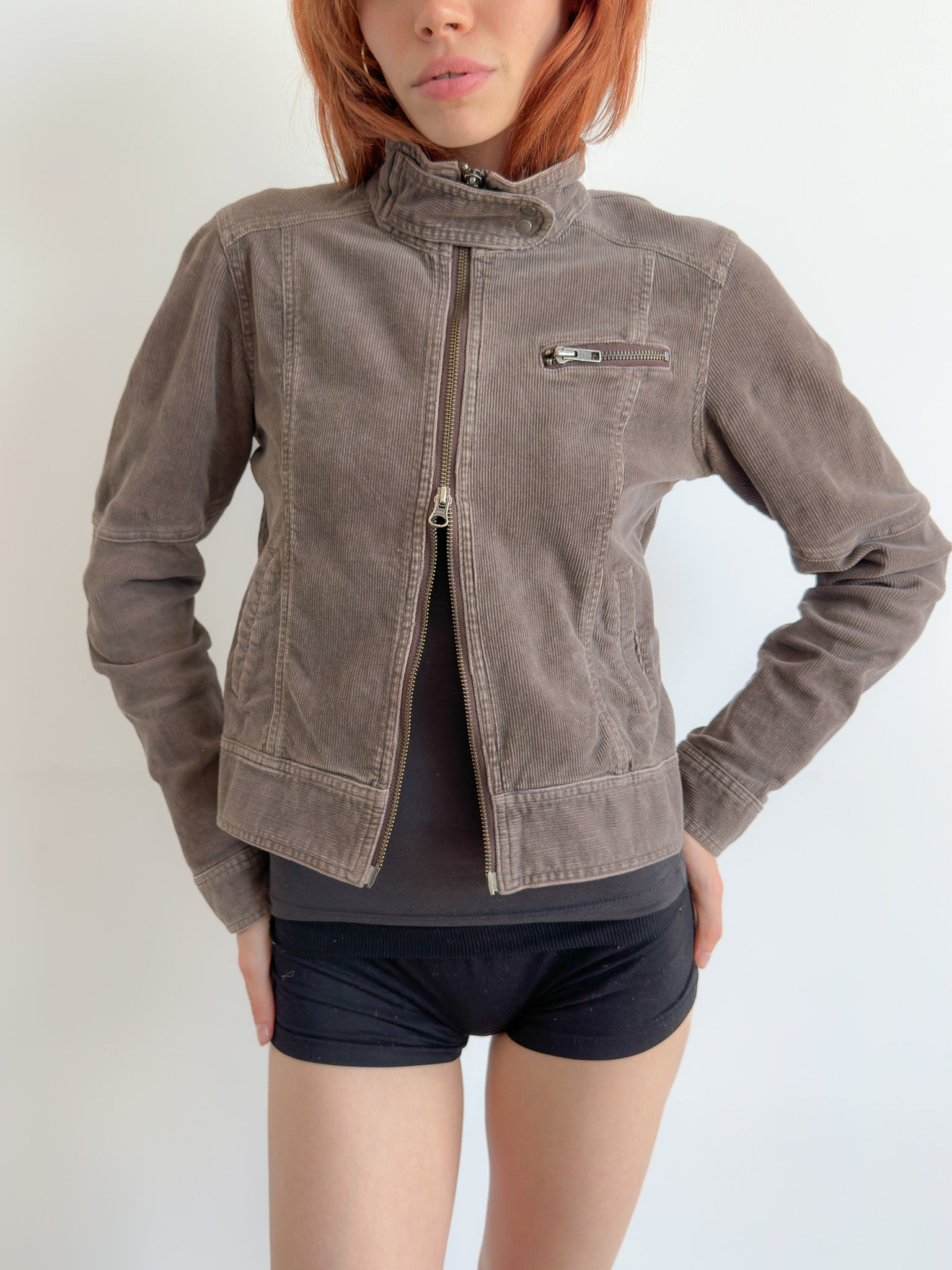dual zip cord jacket / size xs-s