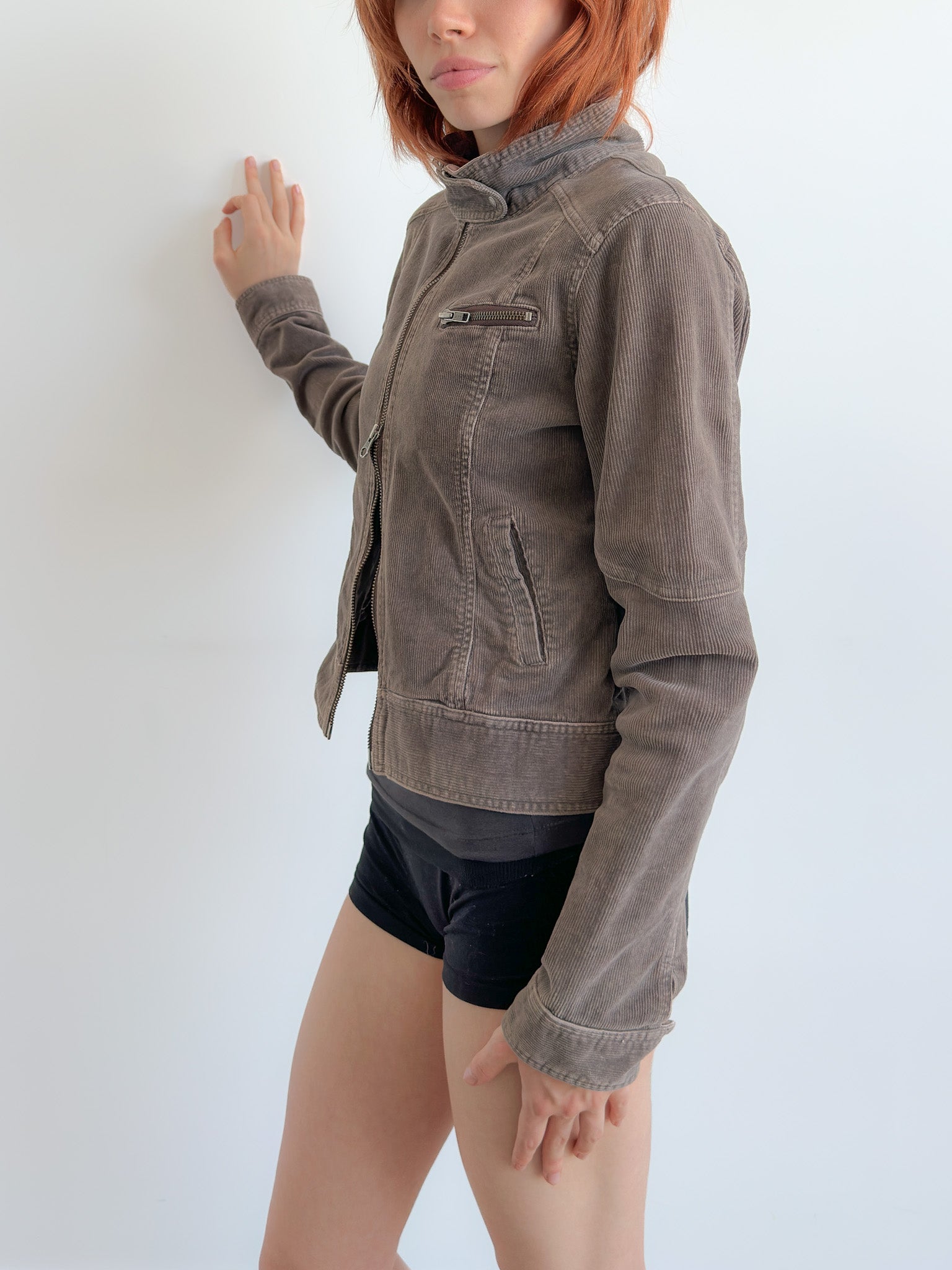 dual zip cord jacket / size xs-s